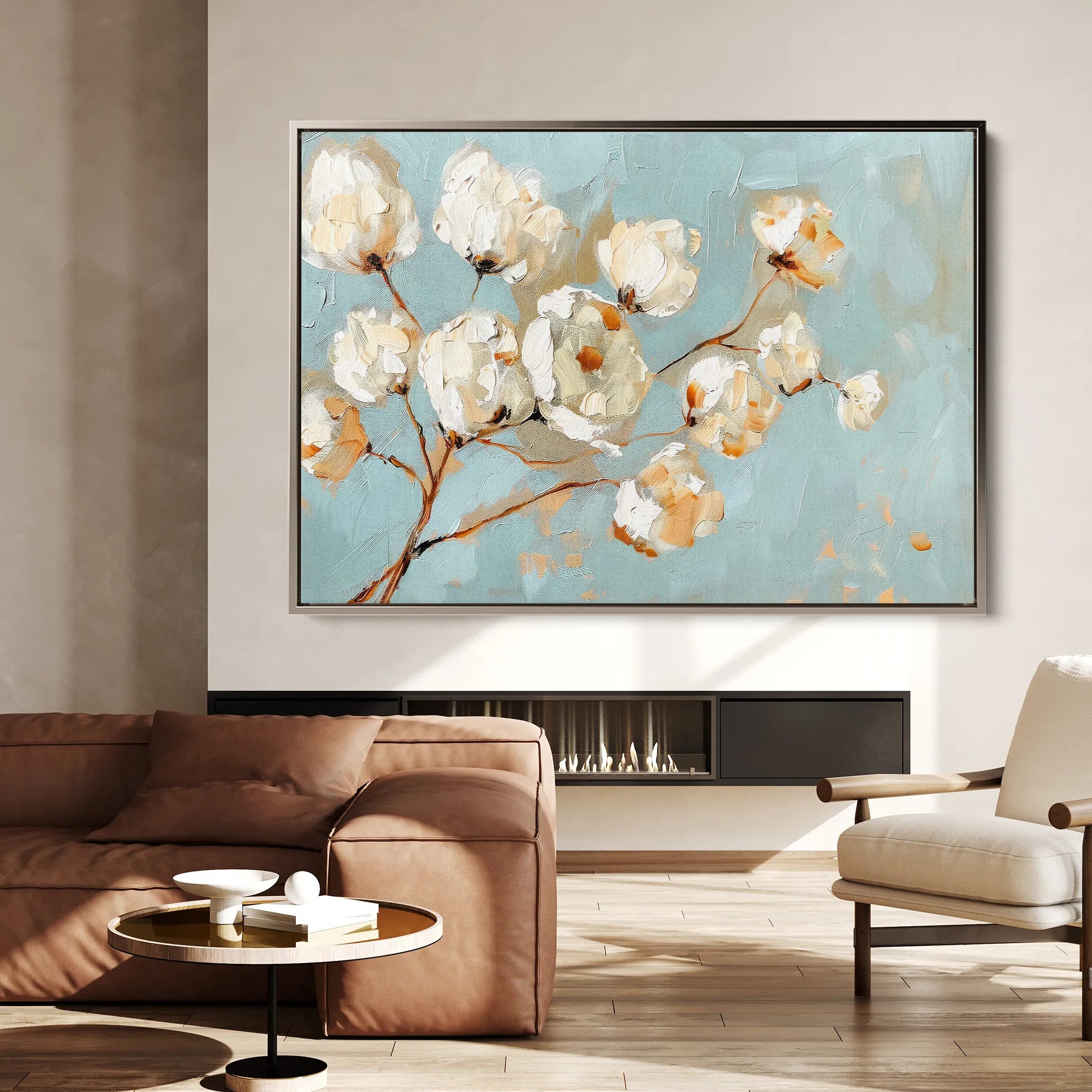 Floral 387 Canvas Art 18" x 24" / 45 x 60 cm / Black