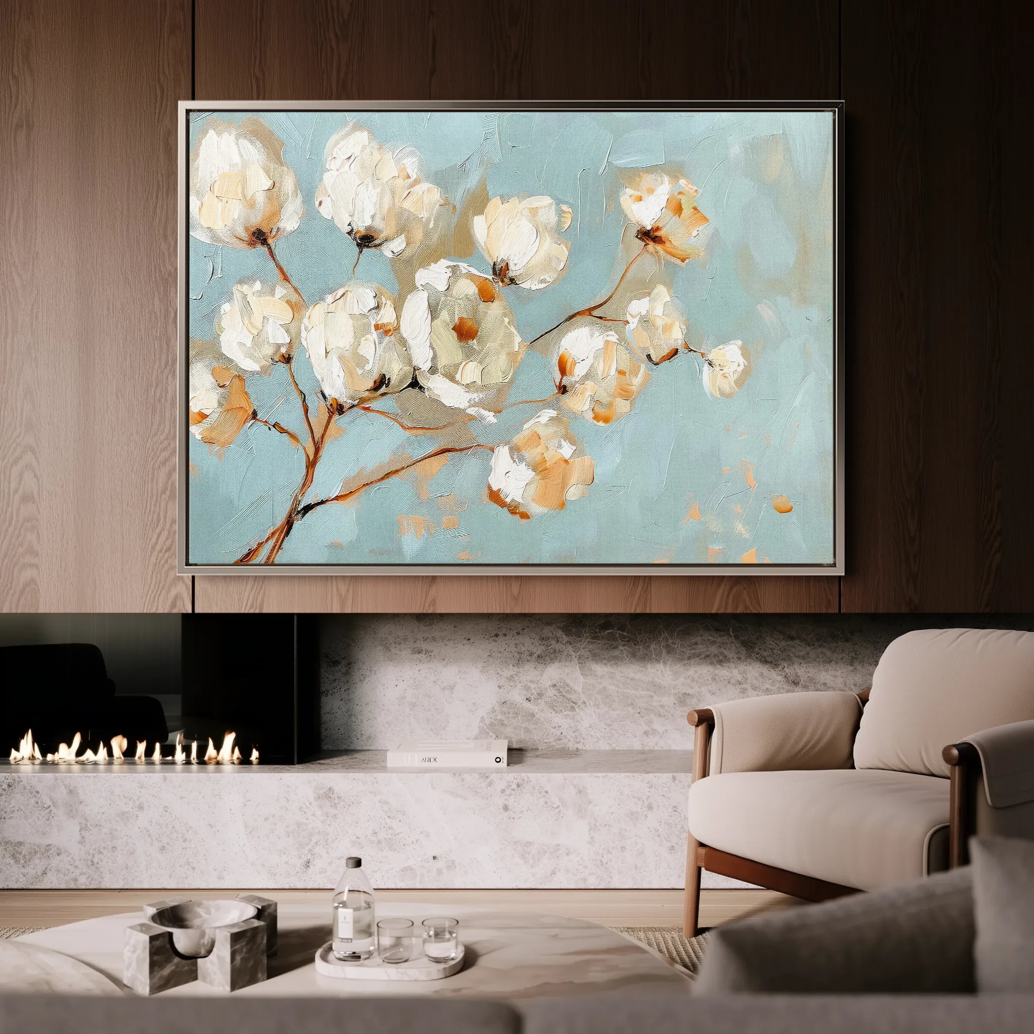 Floral 387 Canvas Art 18" x 24" / 45 x 60 cm / Black