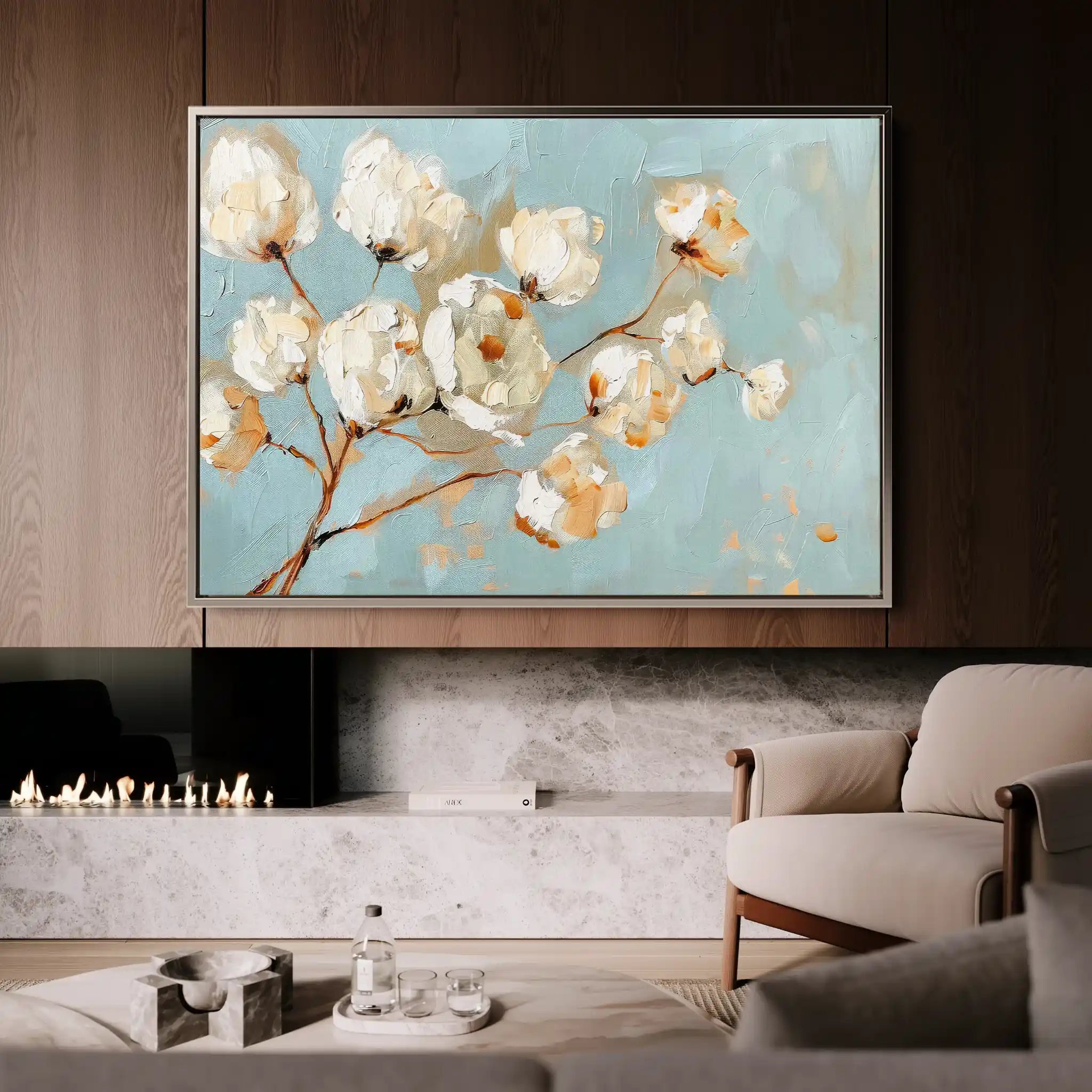 Floral 387 Canvas Art 60 x 40 cm / Black
