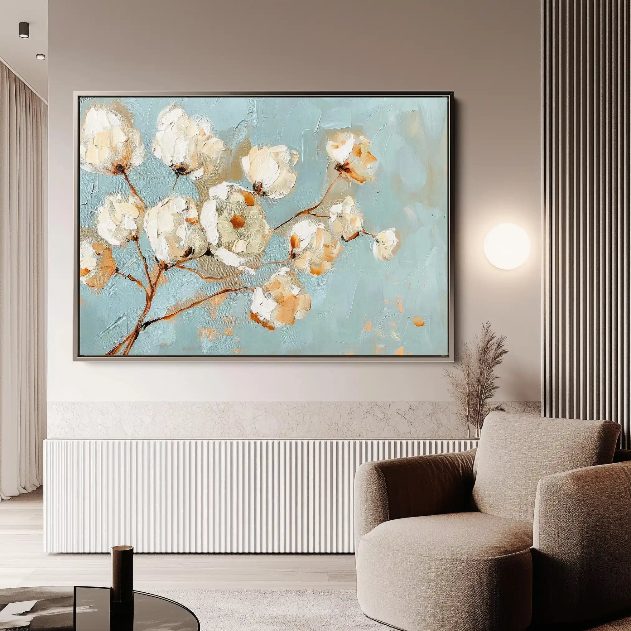 Floral 387 Canvas Art 60 x 40 cm / Black