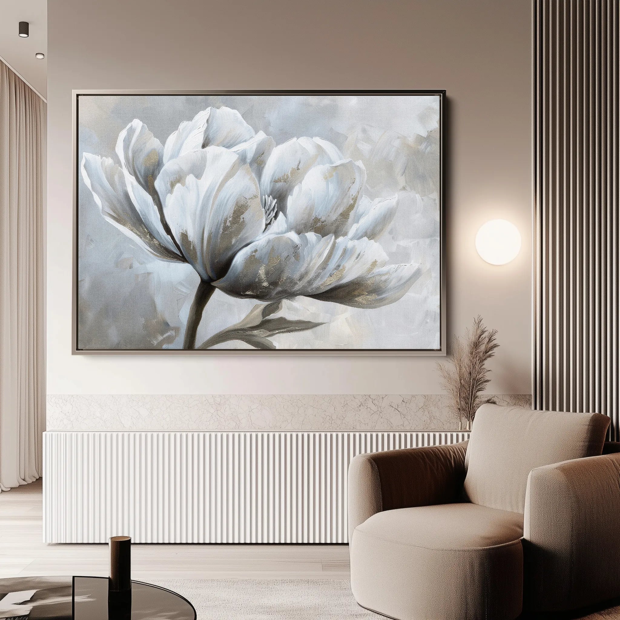 Floral 388 Canvas Art 18" x 24" / 45 x 60 cm / Black