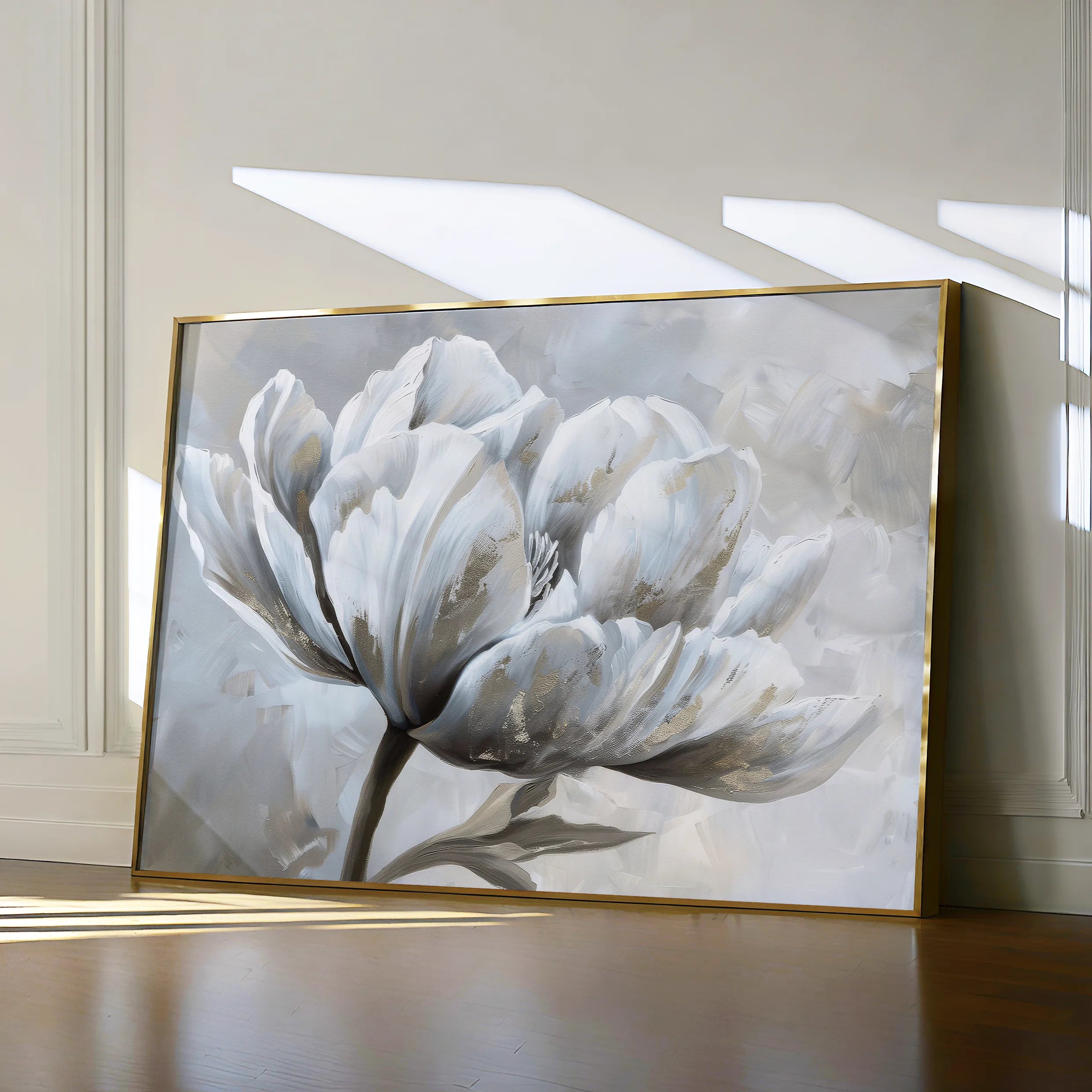 Floral 388 Canvas Art 18" x 24" / 45 x 60 cm / Black