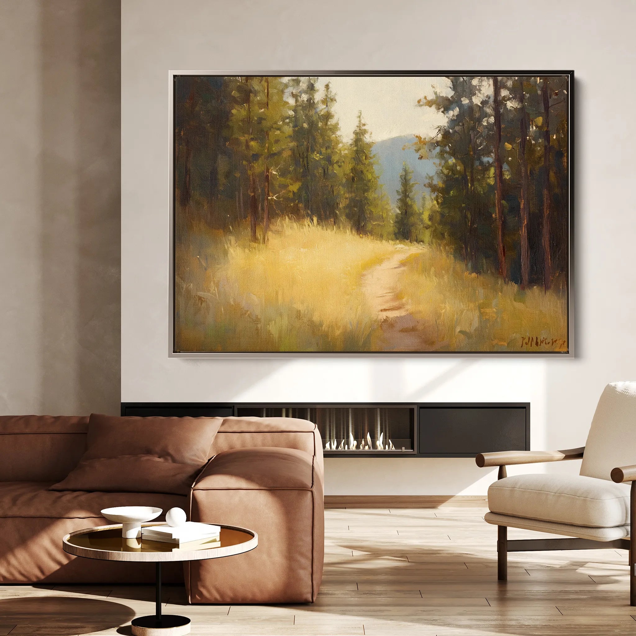 Landscape 388 Canvas Art 18" x 24" / 45 x 60 cm / Black