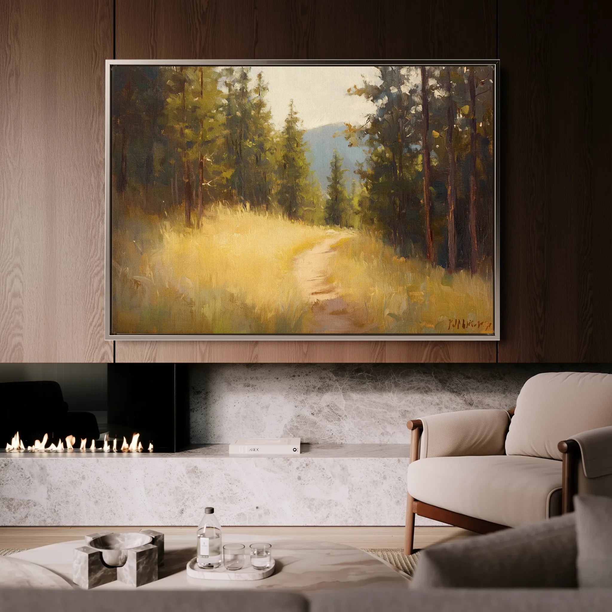 Landscape 388 Canvas Art 18" x 24" / 45 x 60 cm / Black