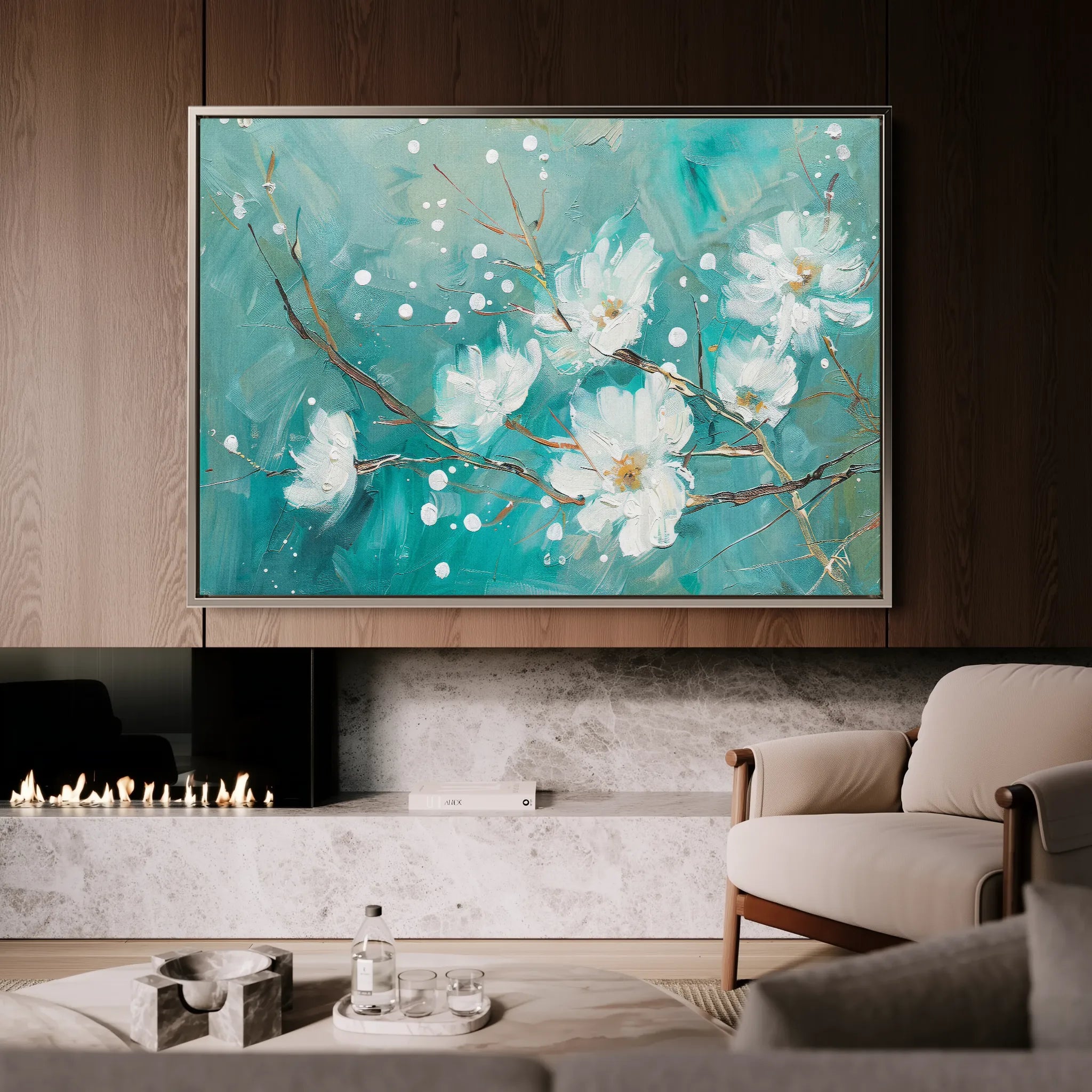 Floral 389 Canvas Art 18" x 24" / 45 x 60 cm / Black