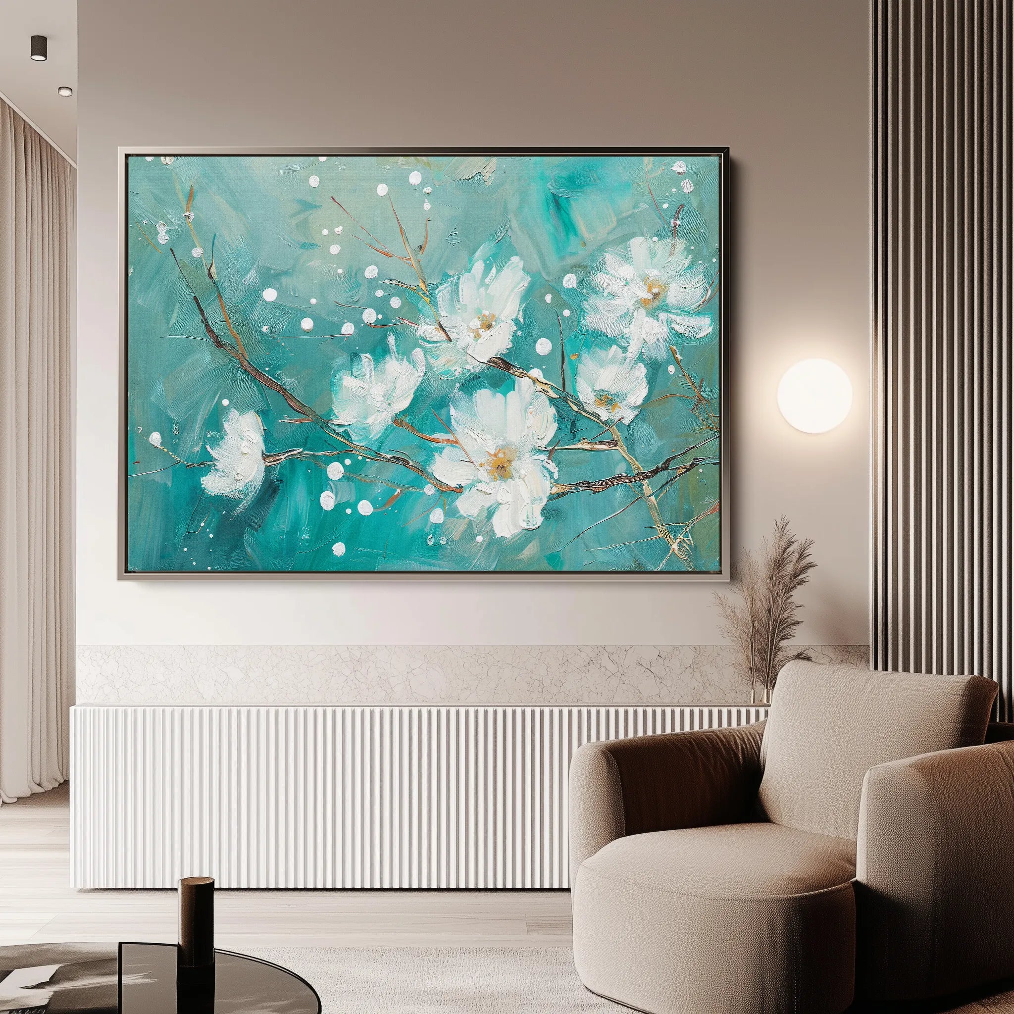 Floral 389 Canvas Art 18" x 24" / 45 x 60 cm / Black