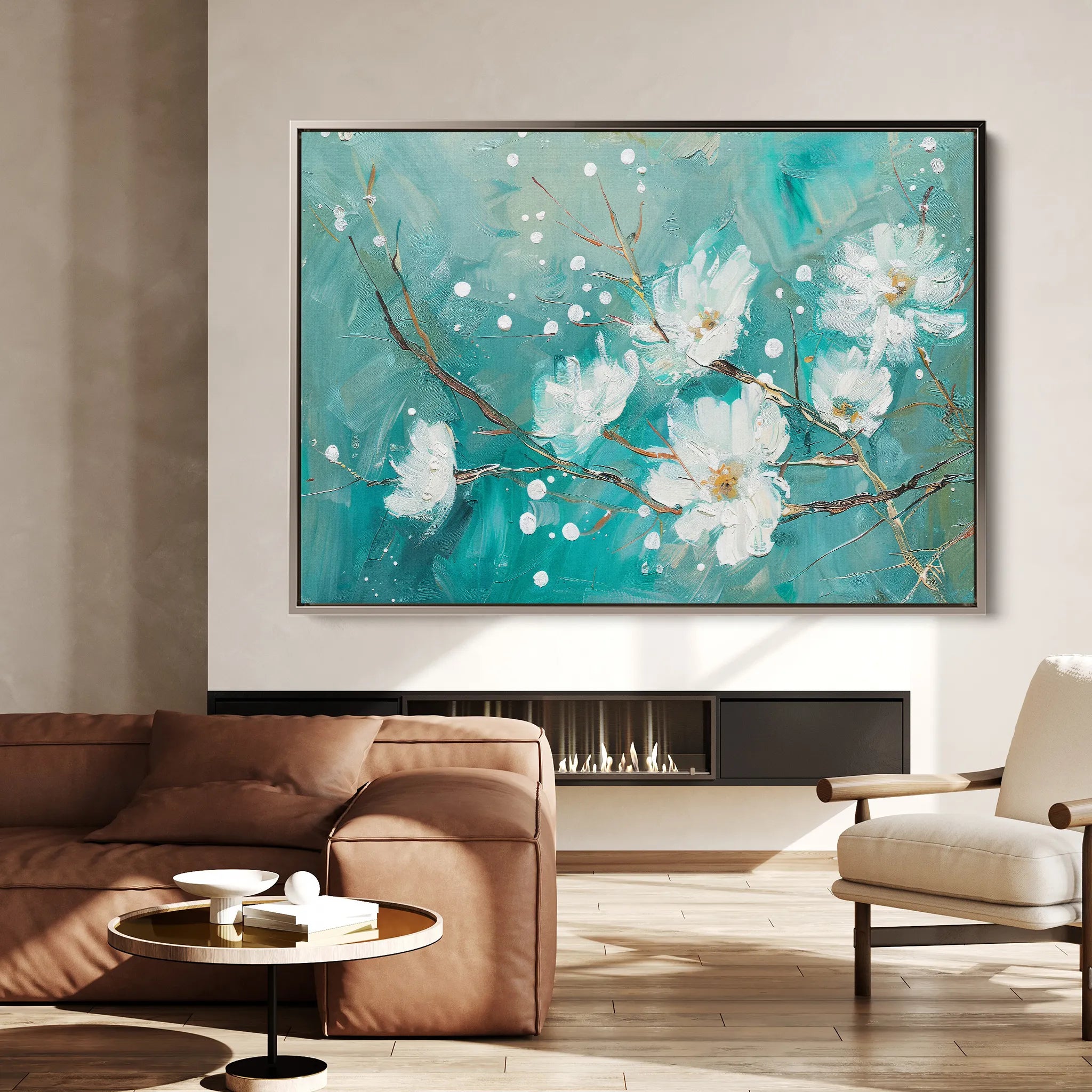 Floral 389 Canvas Art 18" x 24" / 45 x 60 cm / Black