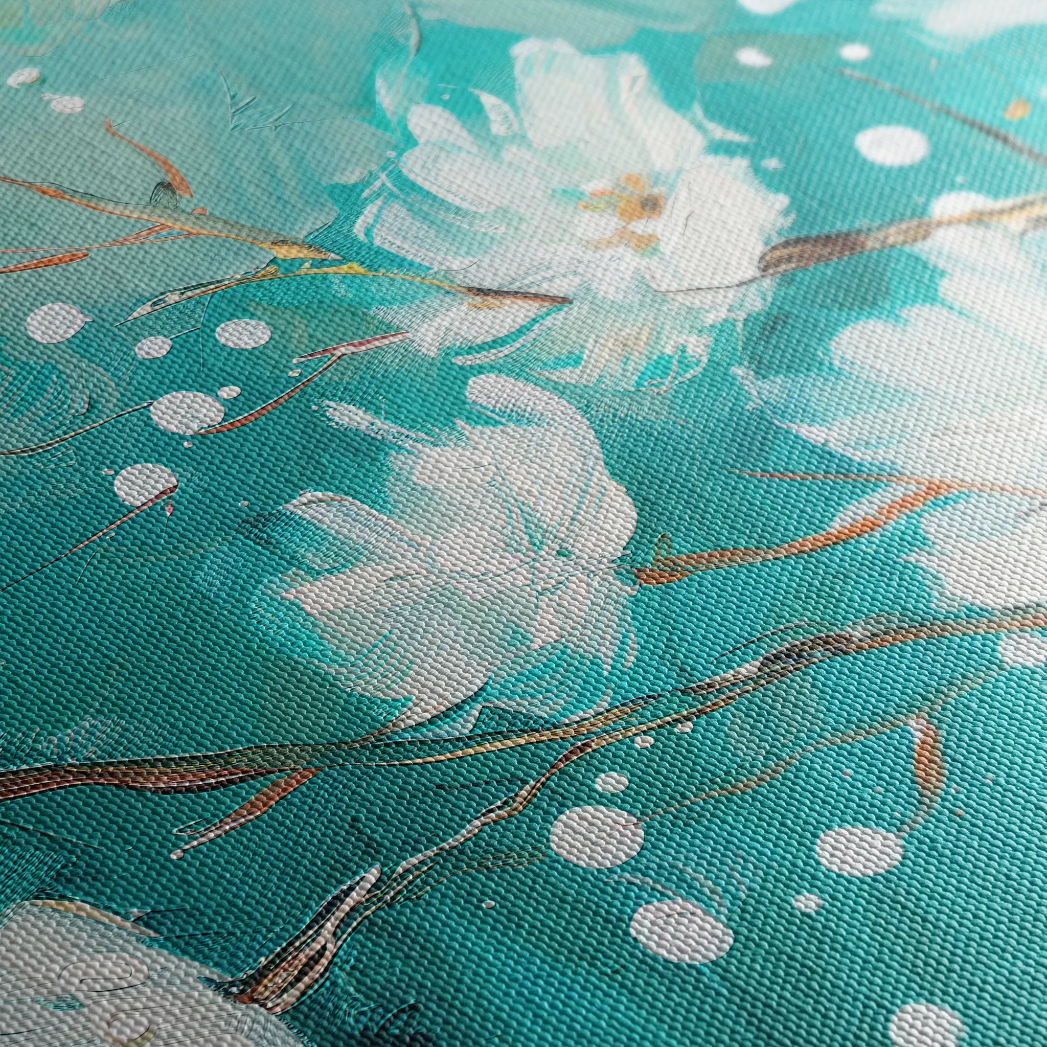 Floral 389 Canvas Art 18" x 24" / 45 x 60 cm / Black