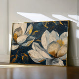Floral 390 Canvas Art 18" x 24" / 45 x 60 cm / Black