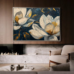 Floral 390 Canvas Art 18" x 24" / 45 x 60 cm / Black