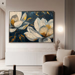 Floral 390 Canvas Art 18" x 24" / 45 x 60 cm / Black