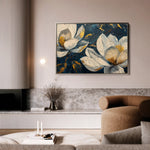 Floral 390 Canvas Art 18" x 24" / 45 x 60 cm / Black