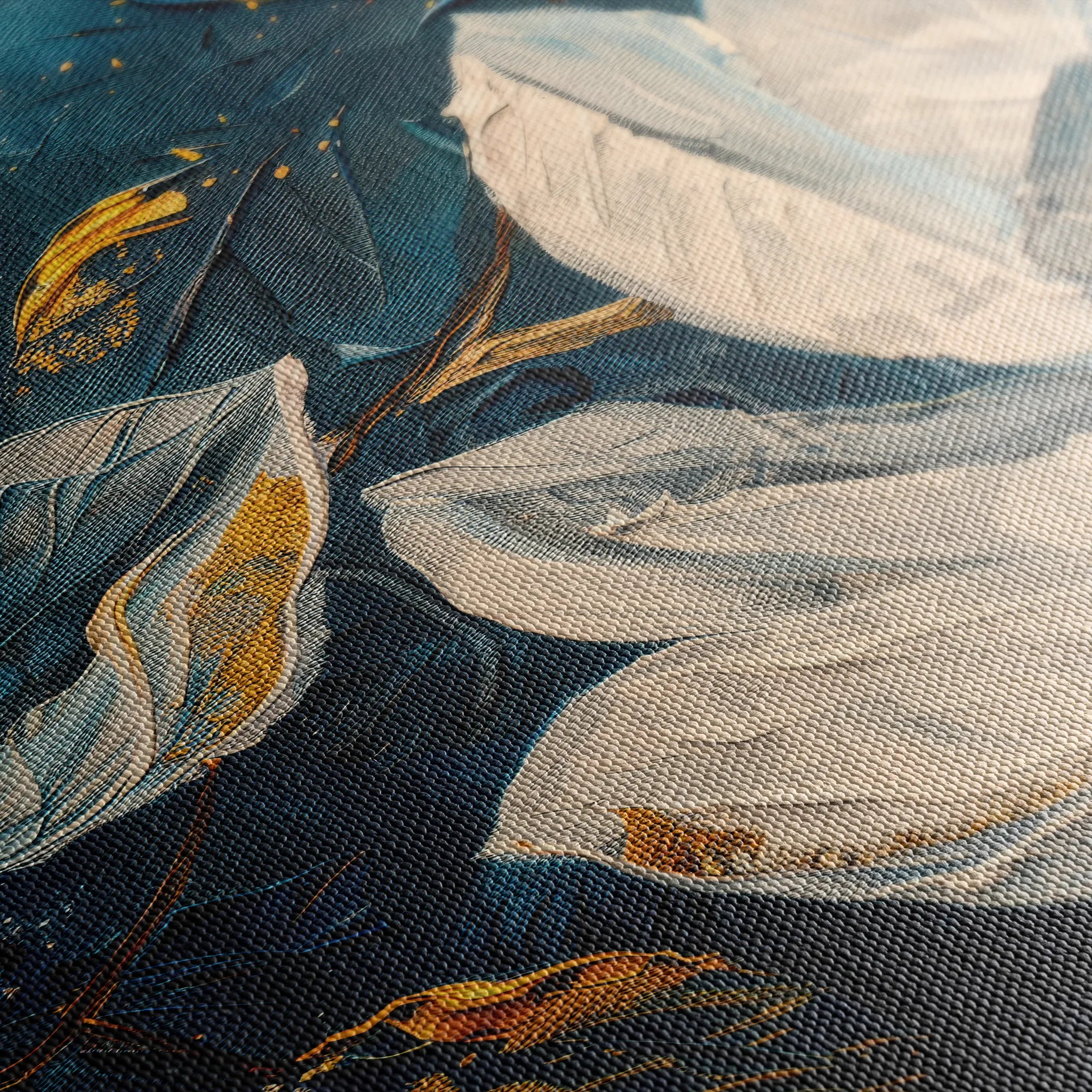 Floral 390 Canvas Art 18" x 24" / 45 x 60 cm / Black