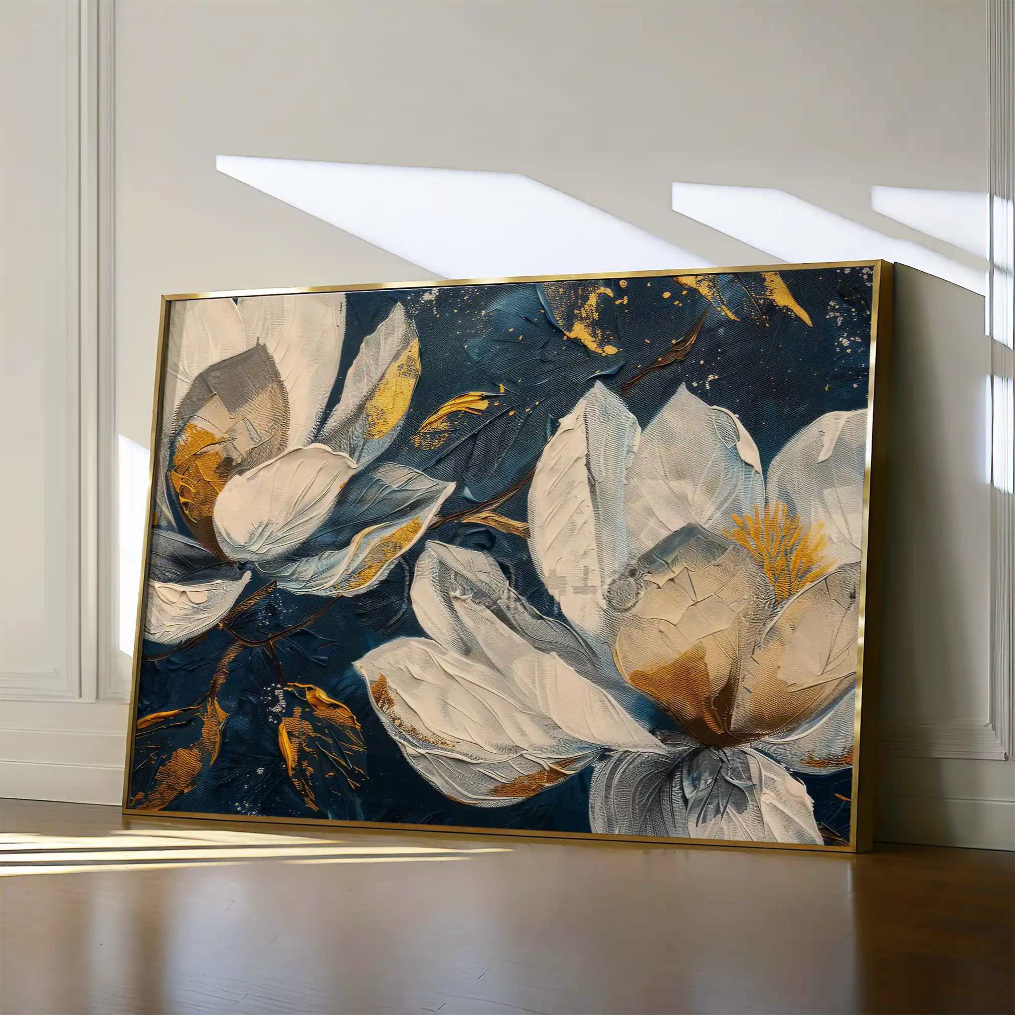 Floral 390 Canvas Art 60 x 40 cm / Black