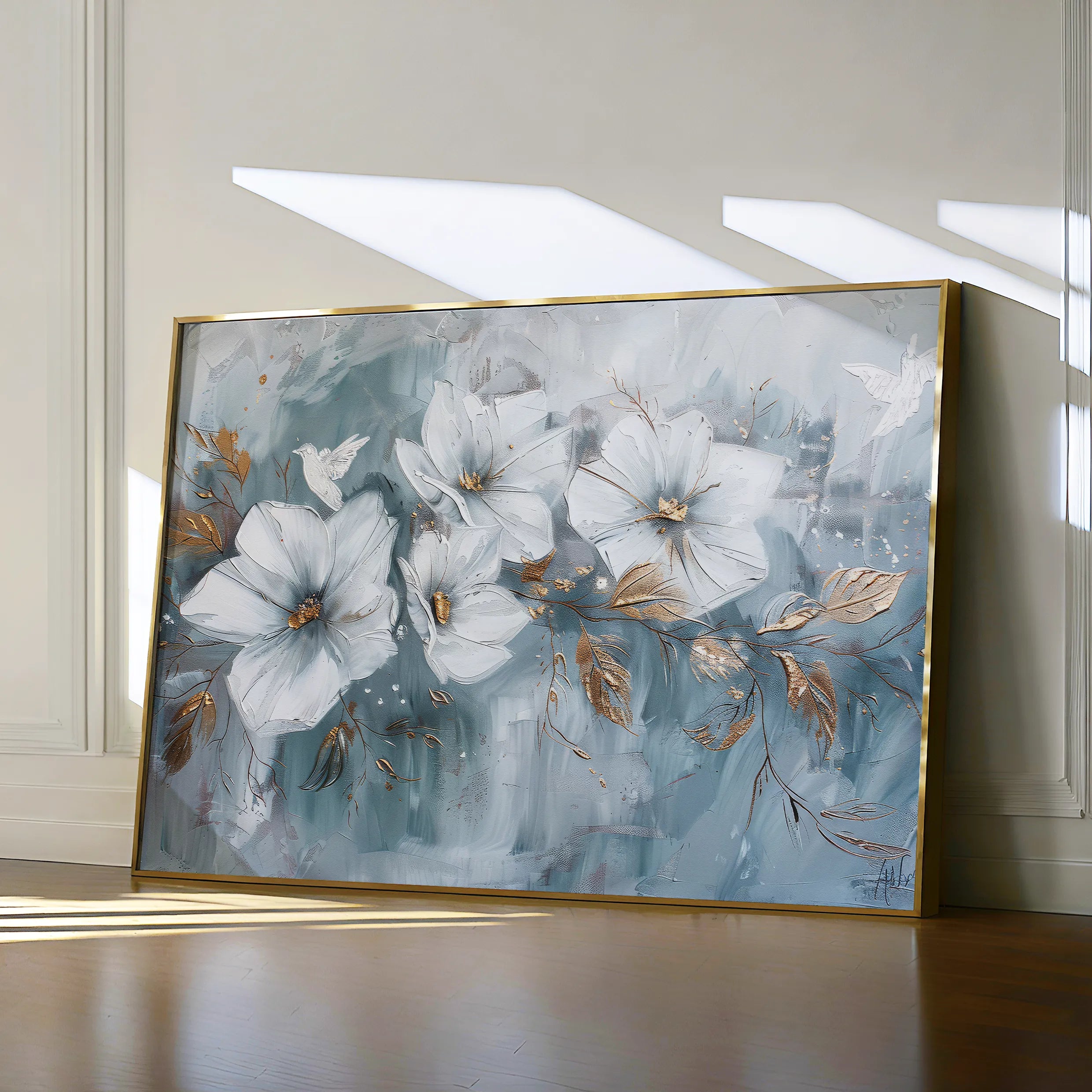 Floral 391 Canvas Art 18" x 24" / 45 x 60 cm / Black