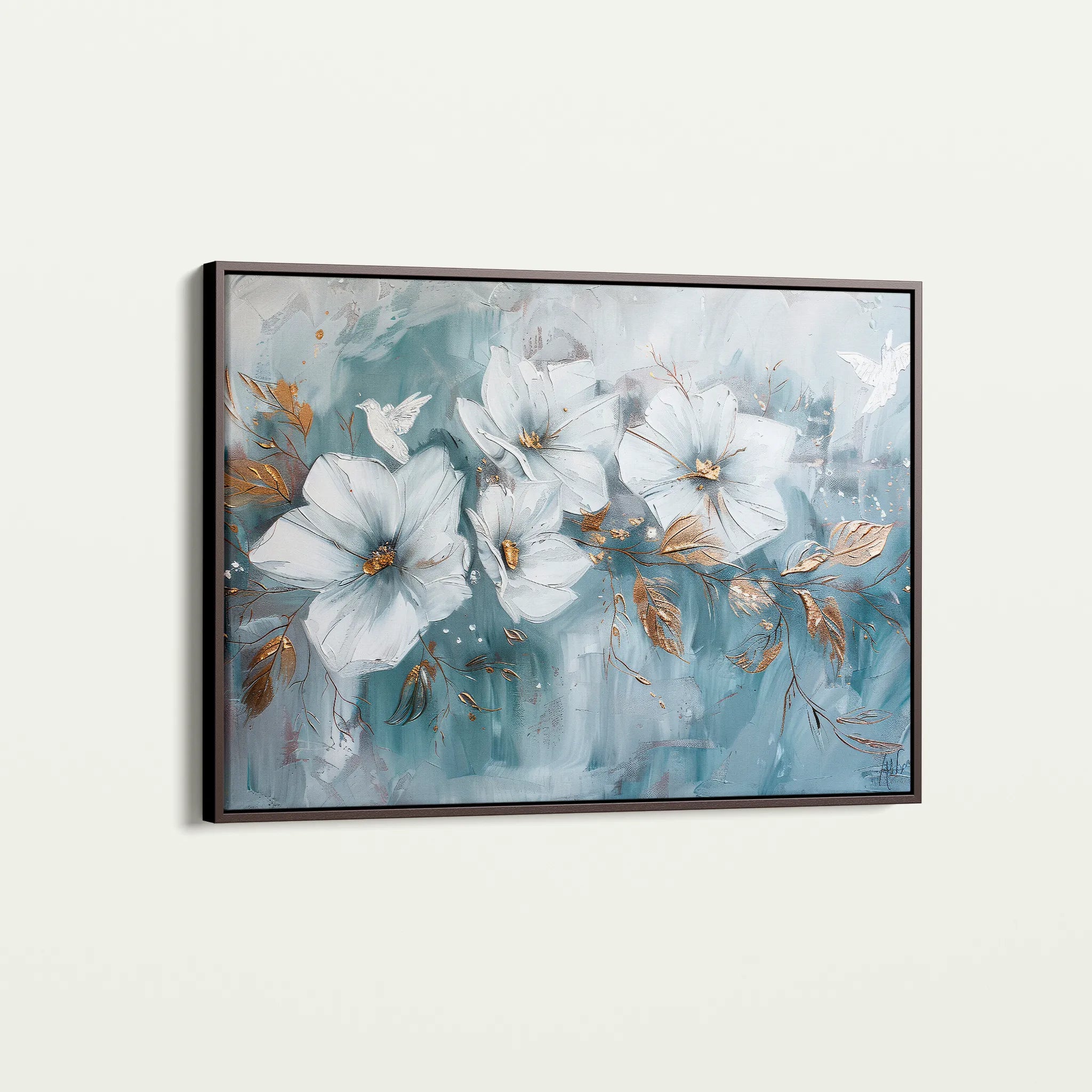 Floral 391 Canvas Art 18" x 24" / 45 x 60 cm / Black