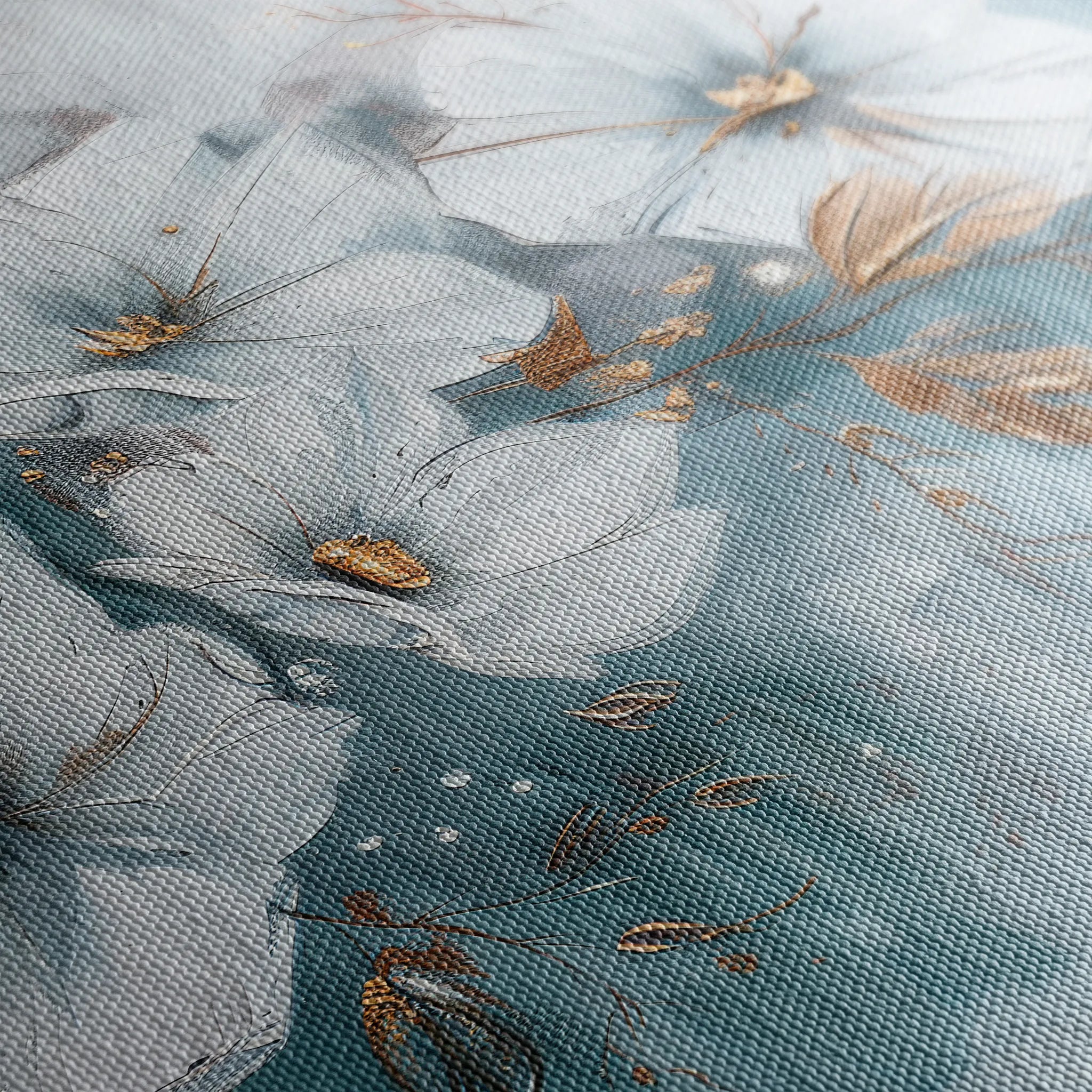 Floral 391 Canvas Art 18" x 24" / 45 x 60 cm / Black