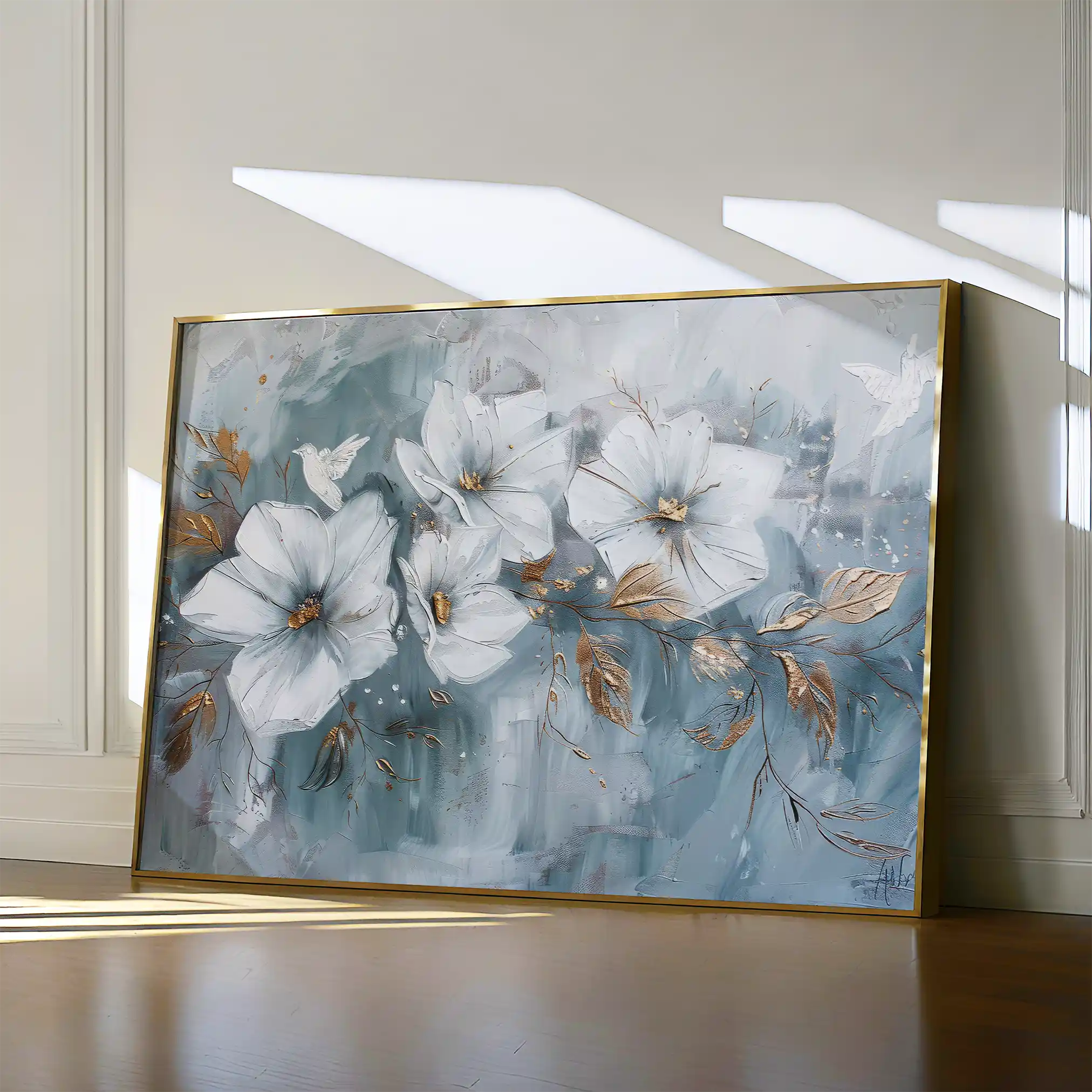 Floral 391 Canvas Art 60 x 40 cm / Black