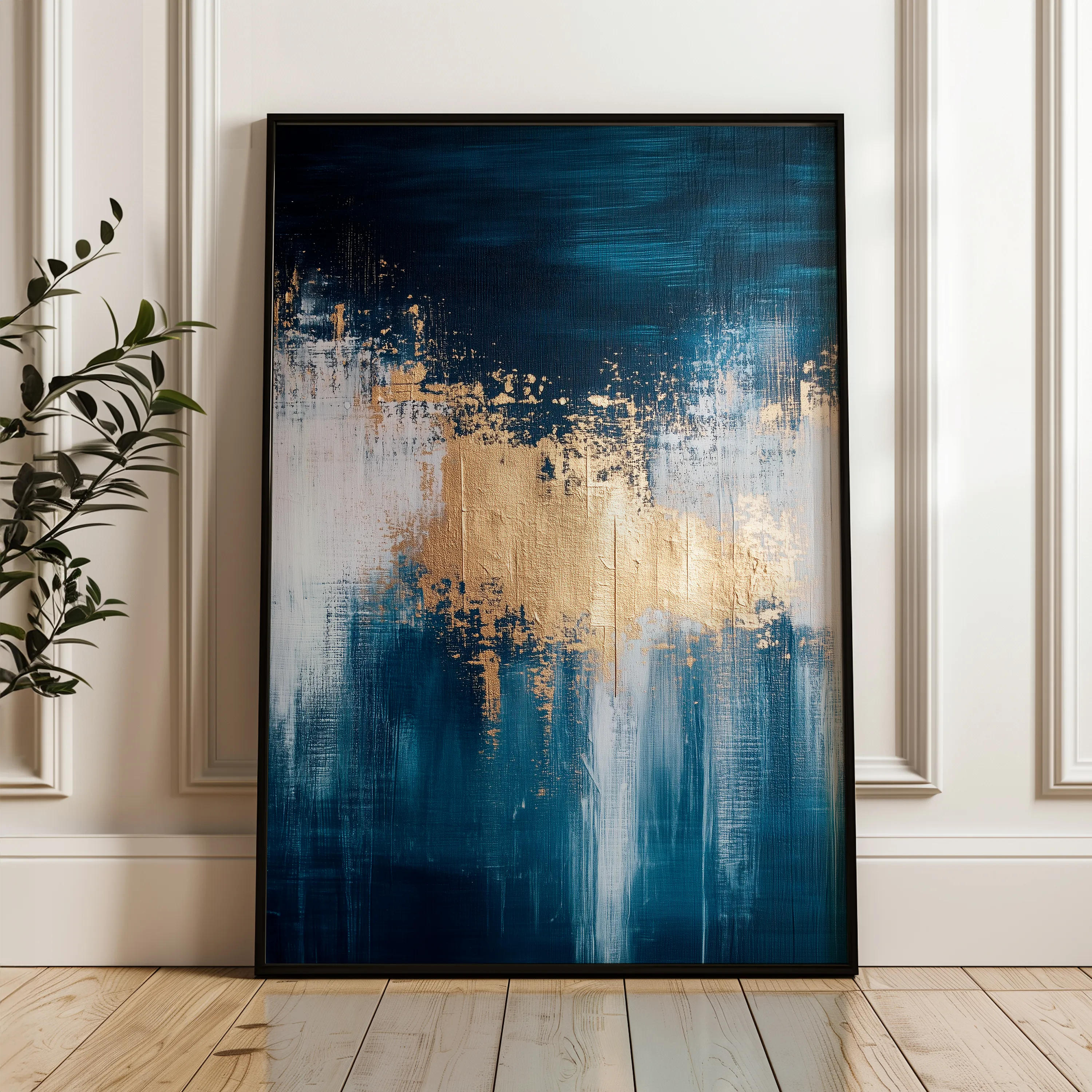 Abstract 392 Canvas Art 18" x 24" / 45 x 60 cm / Black