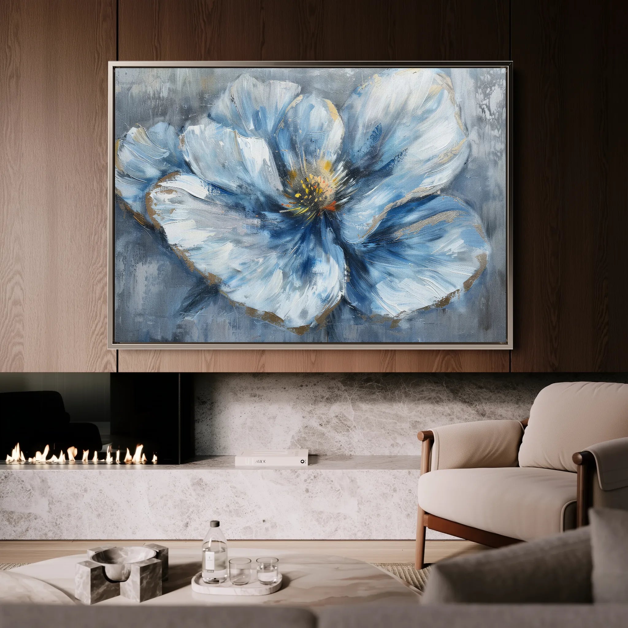 Floral 392 Canvas Art 18" x 24" / 45 x 60 cm / Black
