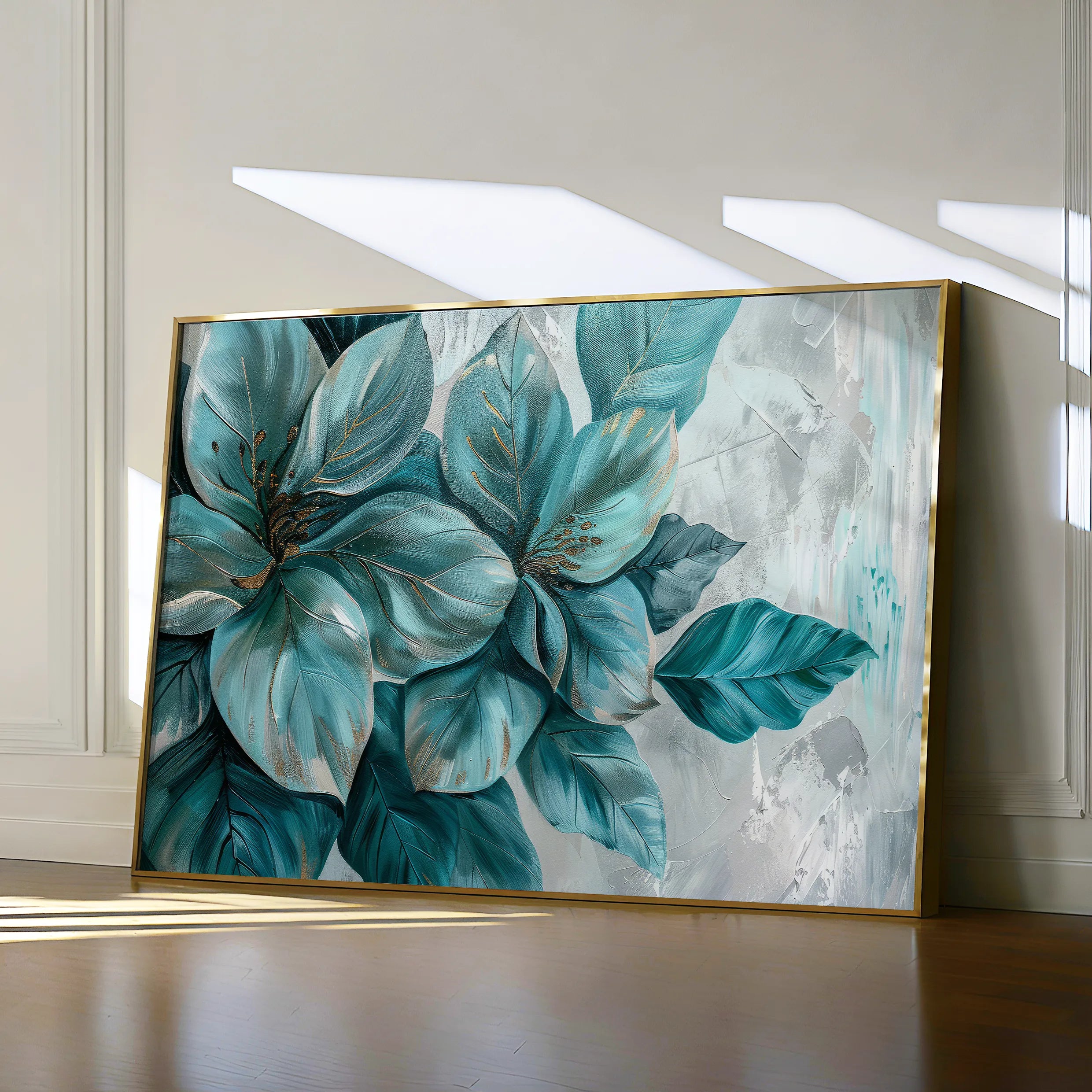 Floral 393 Canvas Art 18" x 24" / 45 x 60 cm / Black