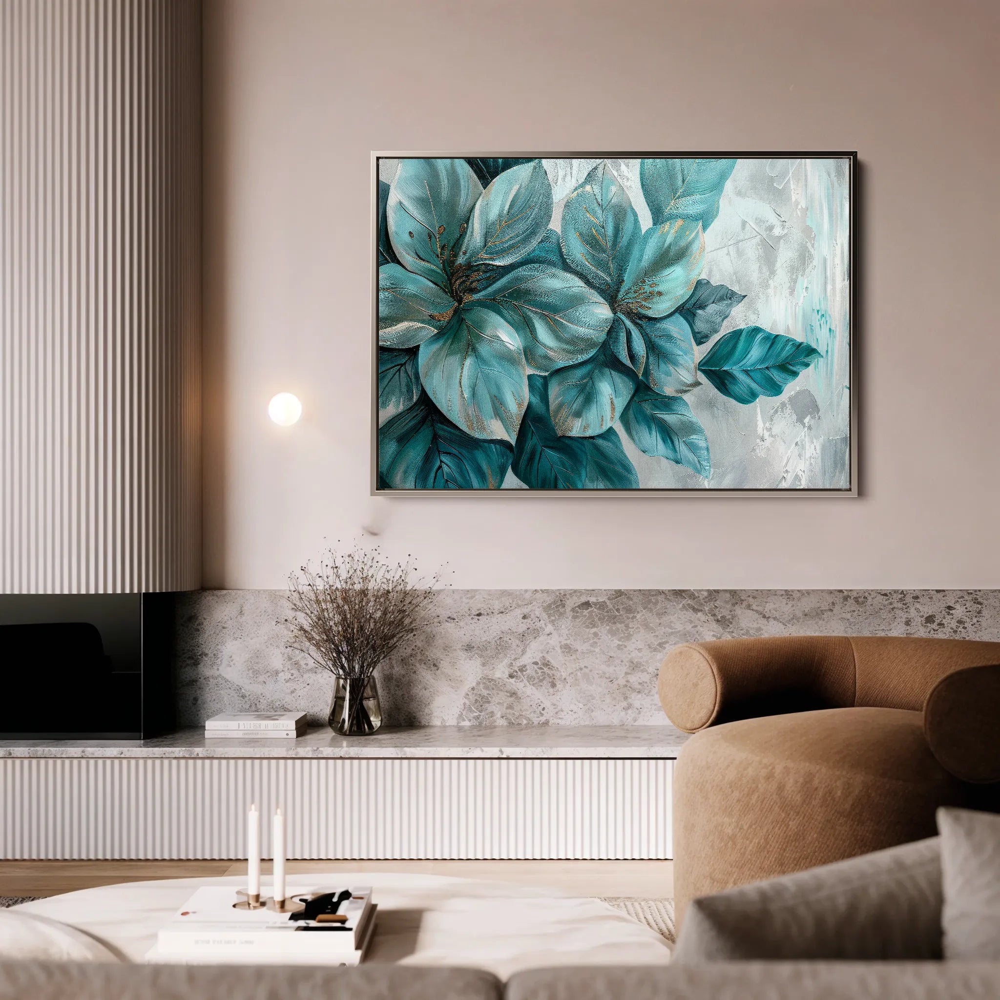 Floral 393 Canvas Art 18" x 24" / 45 x 60 cm / Black
