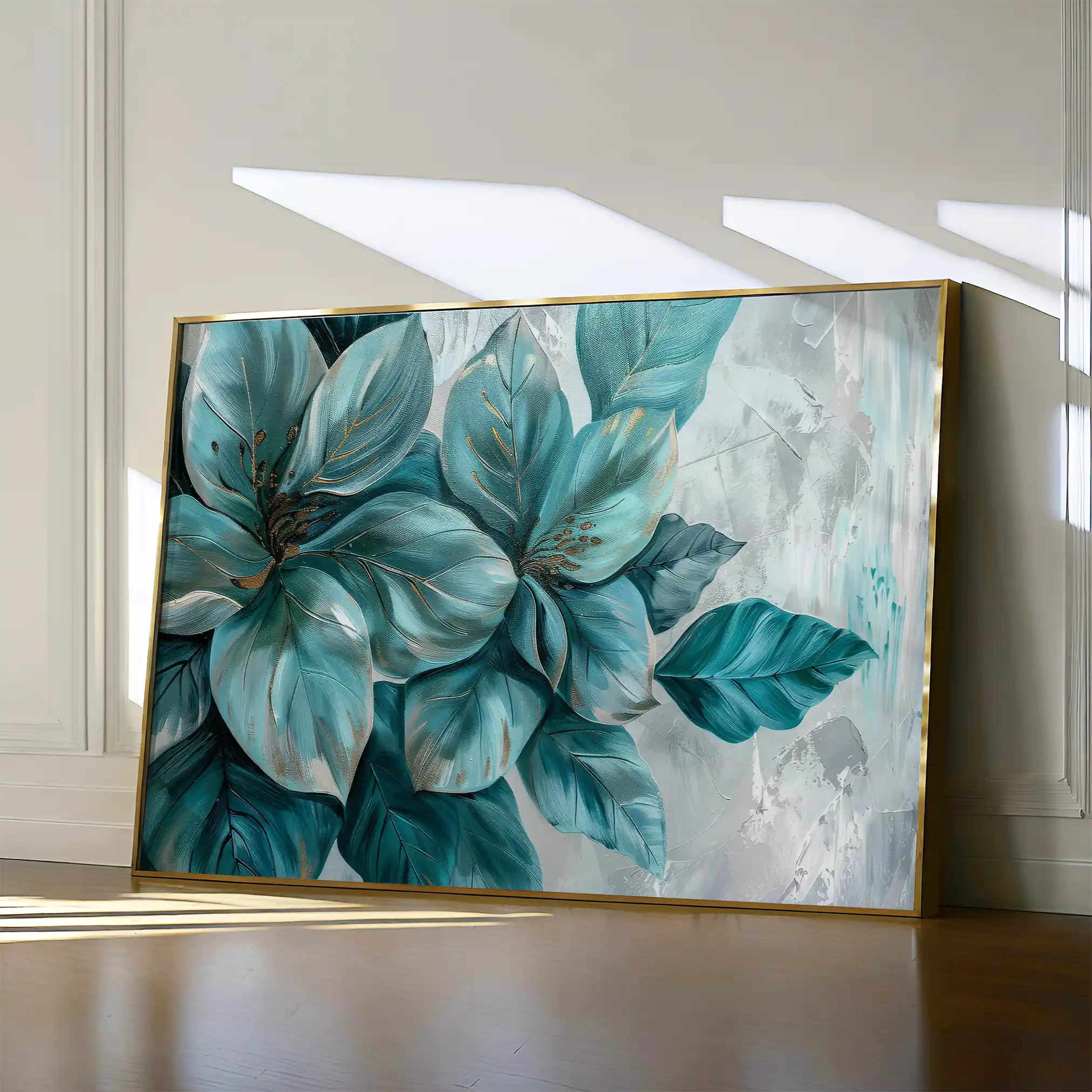 Floral 393 Canvas Art 60 x 40 cm / Black