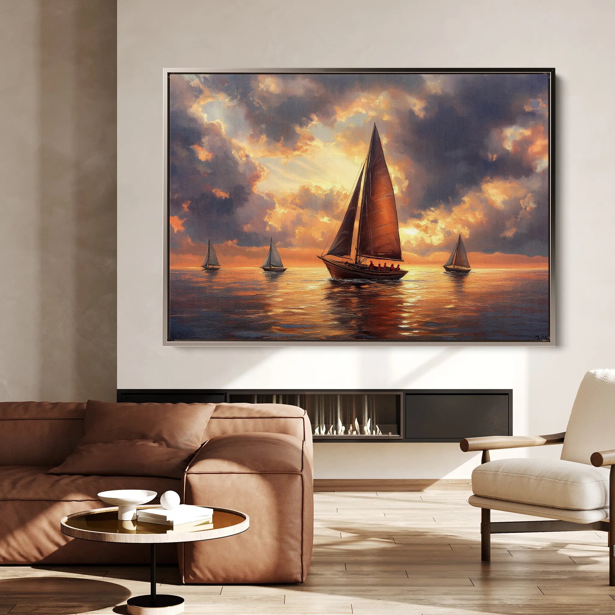 Landscape 393 Canvas Art 18" x 24" / 45 x 60 cm / Black