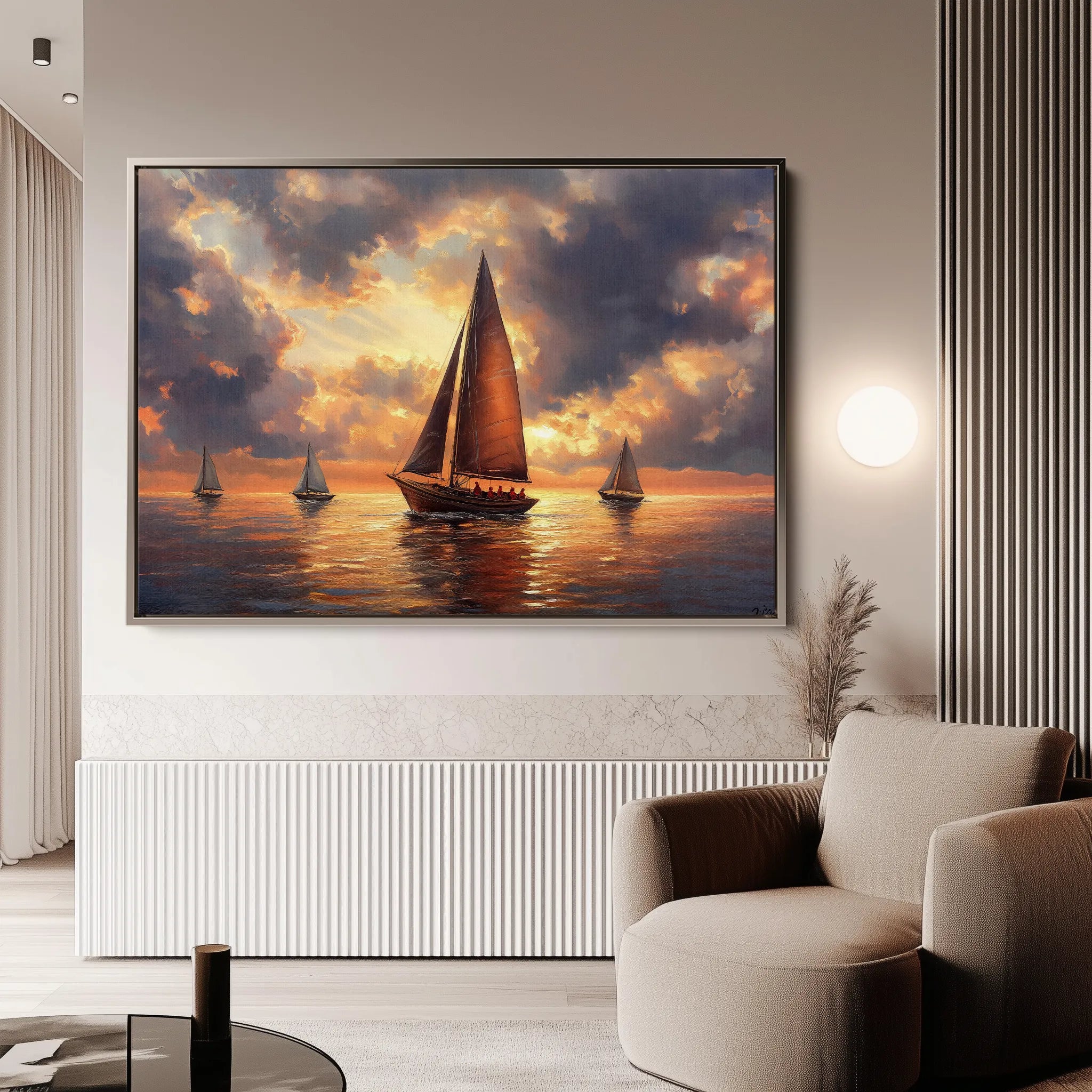 Landscape 393 Canvas Art 18" x 24" / 45 x 60 cm / Black