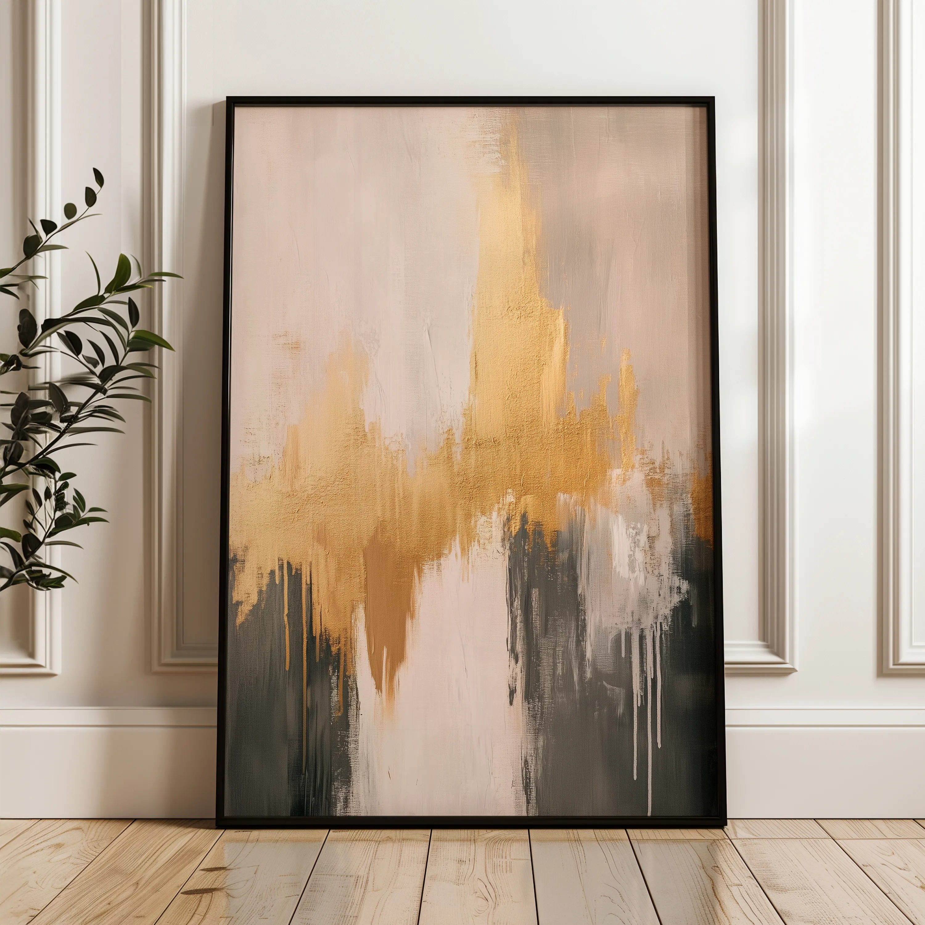 Abstract 394 Canvas Art 18" x 24" / 45 x 60 cm / Black