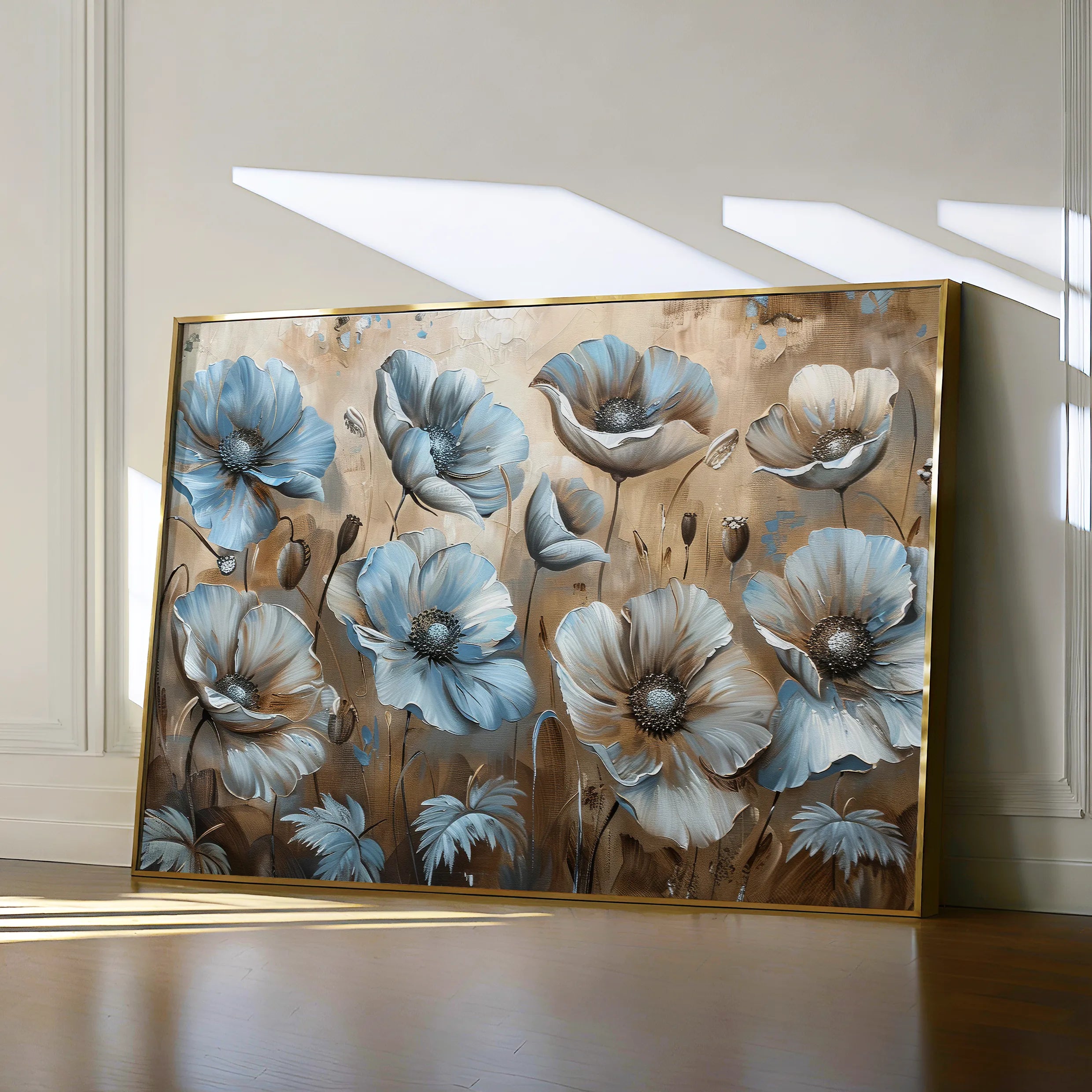 Floral 394 Canvas Art 18" x 24" / 45 x 60 cm / Black