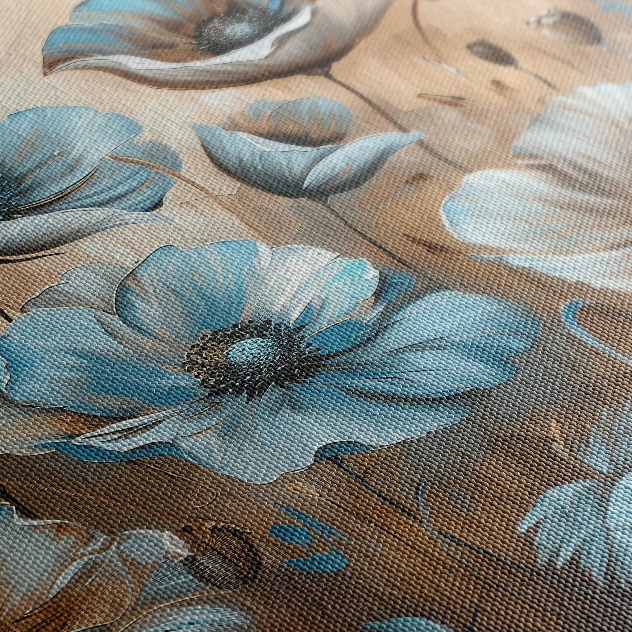 Floral 394 Canvas Art 18" x 24" / 45 x 60 cm / Black