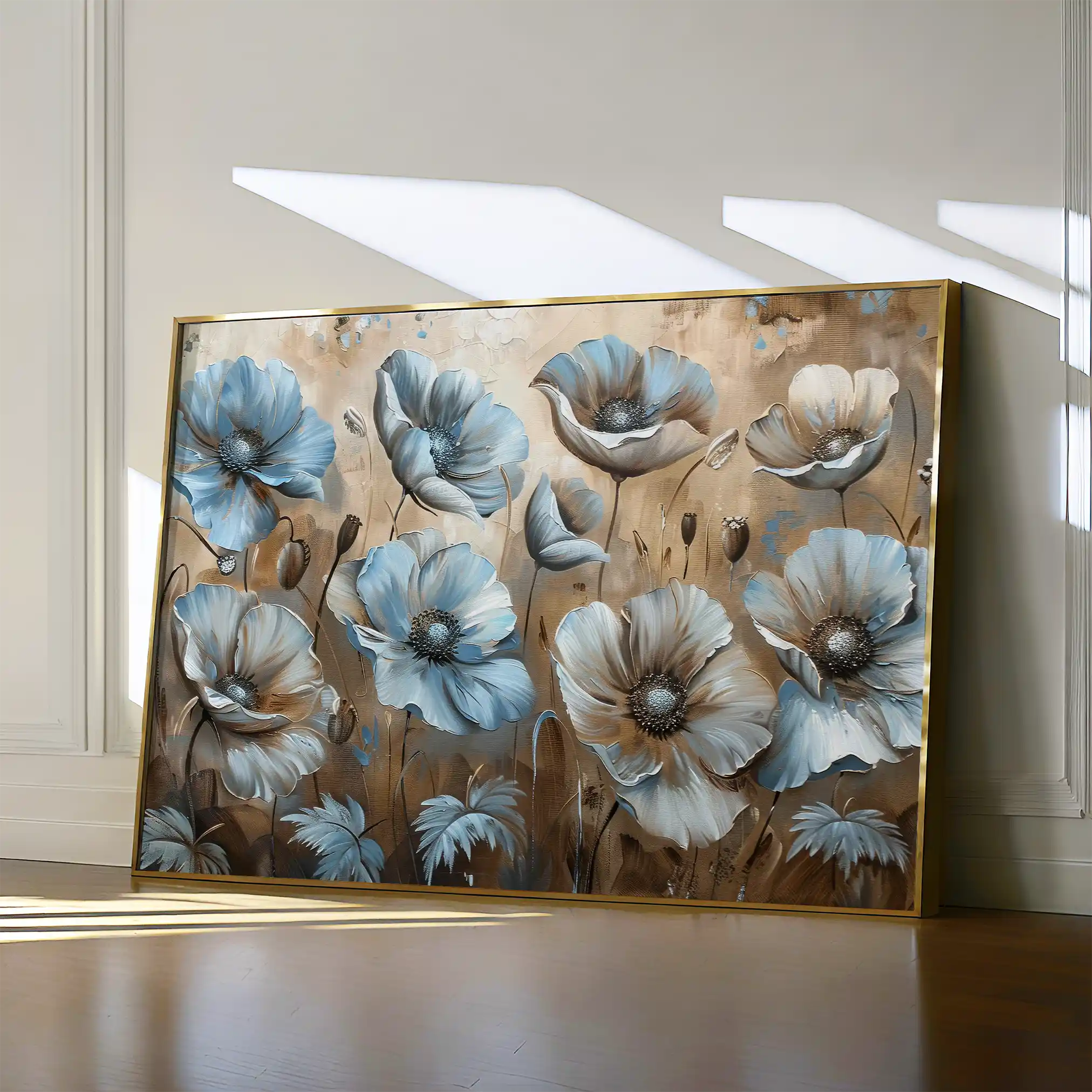 Floral 394 Canvas Art 60 x 40 cm / Black