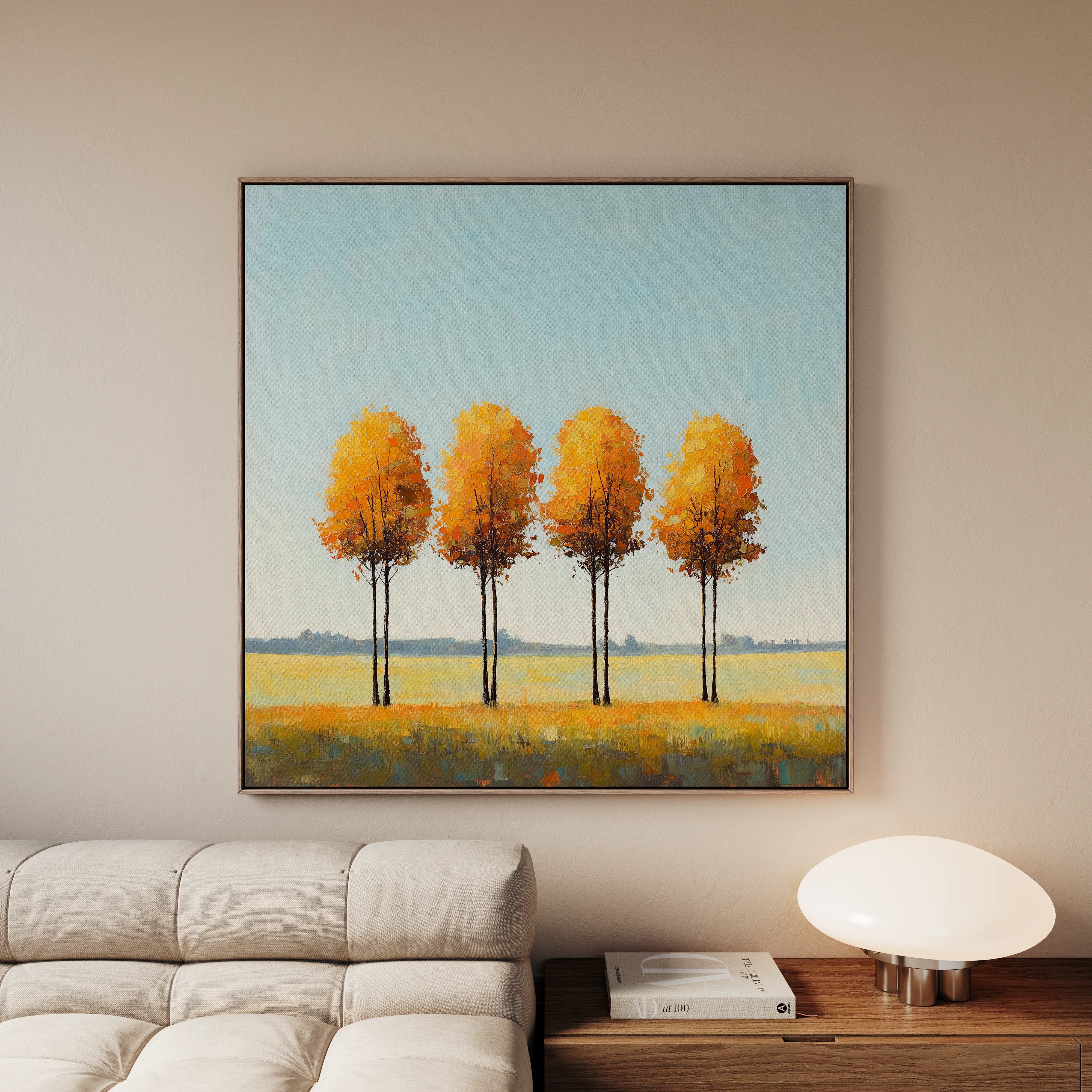Landscape 394 Canvas Art 16" x 16" / 40 x 40 cm / Black
