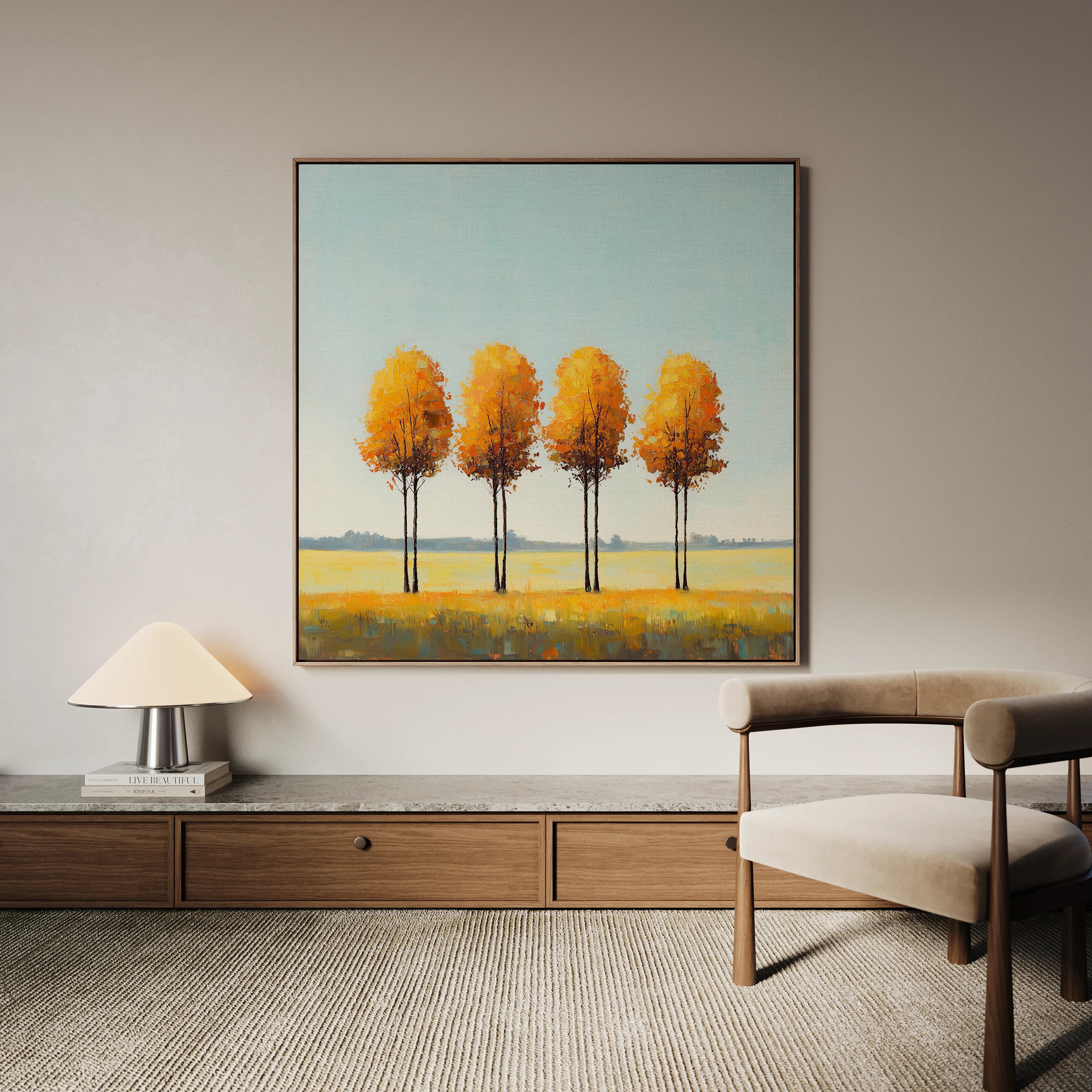 Landscape 394 Canvas Art 16" x 16" / 40 x 40 cm / Black