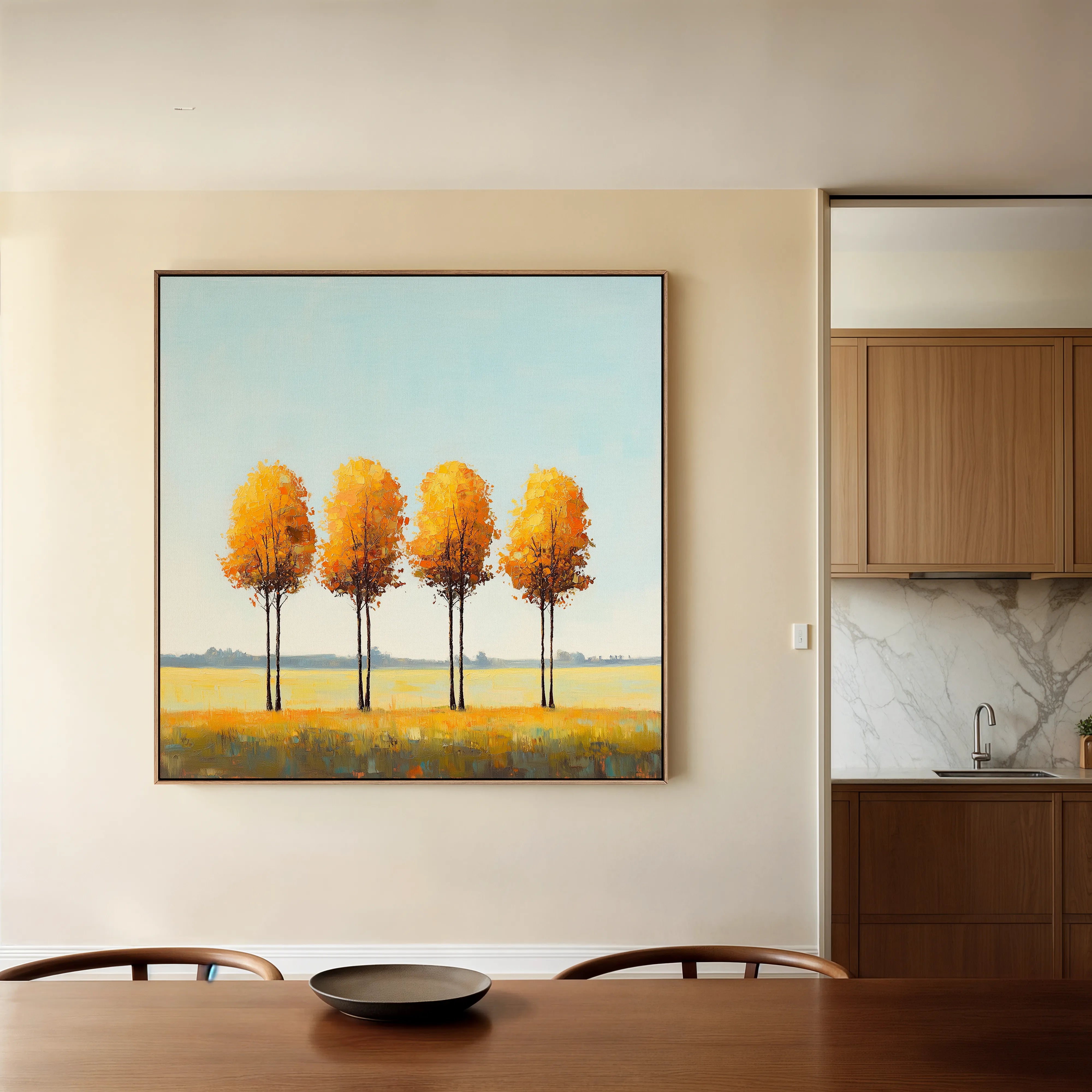 Landscape 394 Canvas Art 16" x 16" / 40 x 40 cm / Black