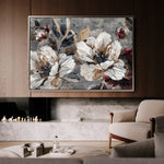 Floral 395 Canvas Art 18" x 24" / 45 x 60 cm / Black