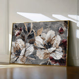 Floral 395 Canvas Art 18" x 24" / 45 x 60 cm / Black