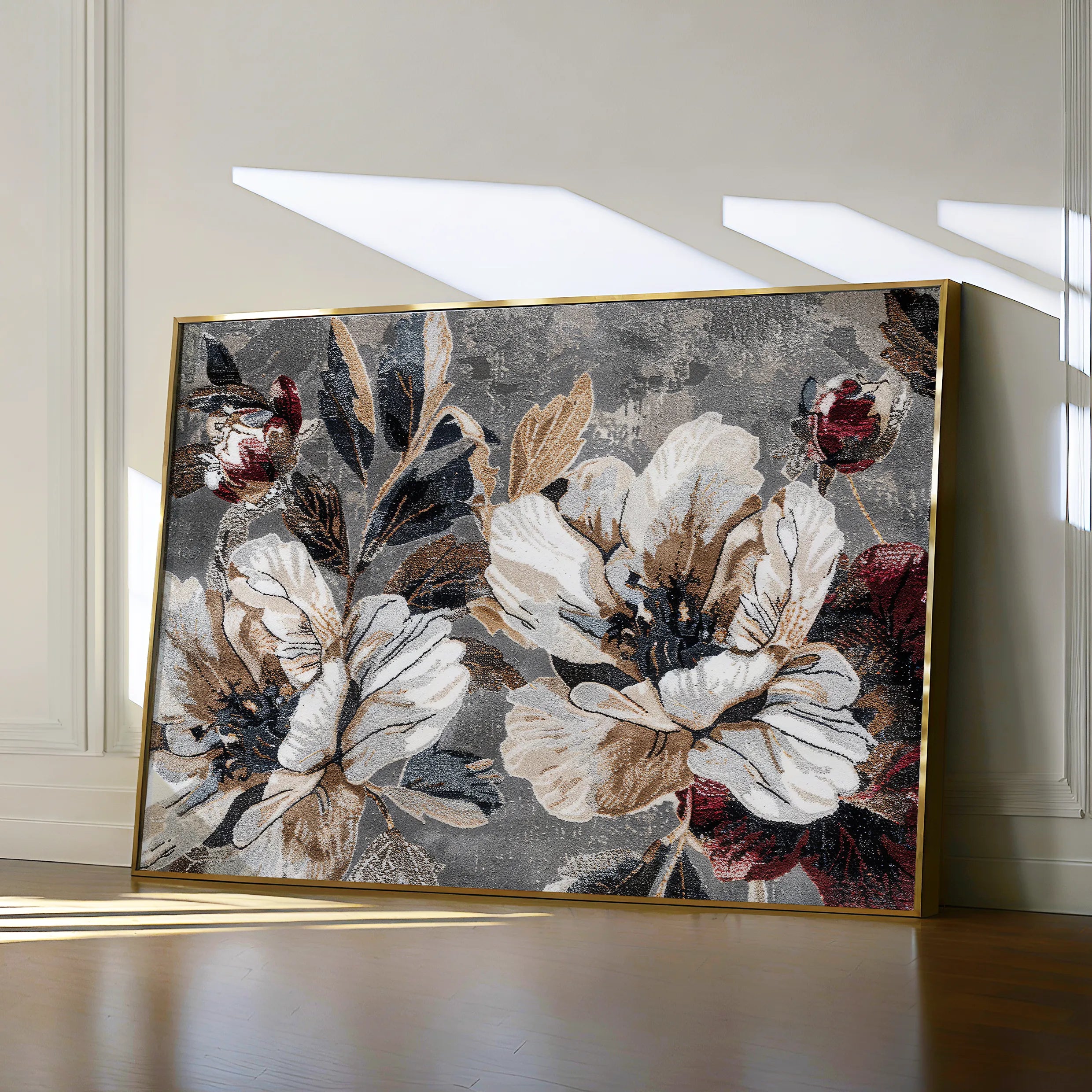 Floral 395 Canvas Art 18" x 24" / 45 x 60 cm / Black
