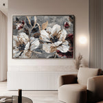 Floral 395 Canvas Art 18" x 24" / 45 x 60 cm / Black