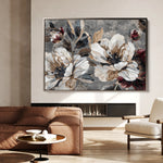 Floral 395 Canvas Art 18" x 24" / 45 x 60 cm / Black