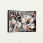 Floral 395 Canvas Art 18" x 24" / 45 x 60 cm / Black