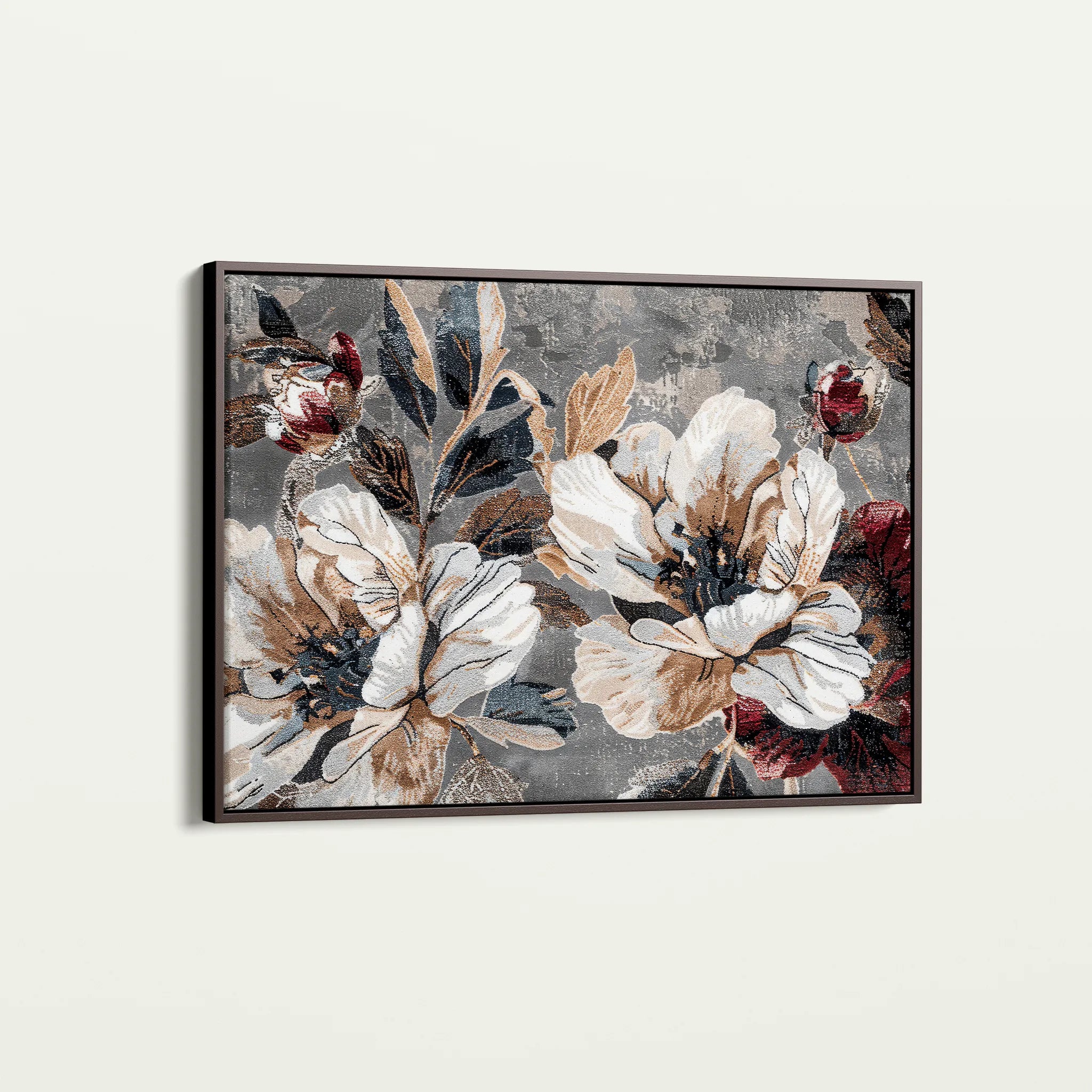 Floral 395 Canvas Art 18" x 24" / 45 x 60 cm / Black
