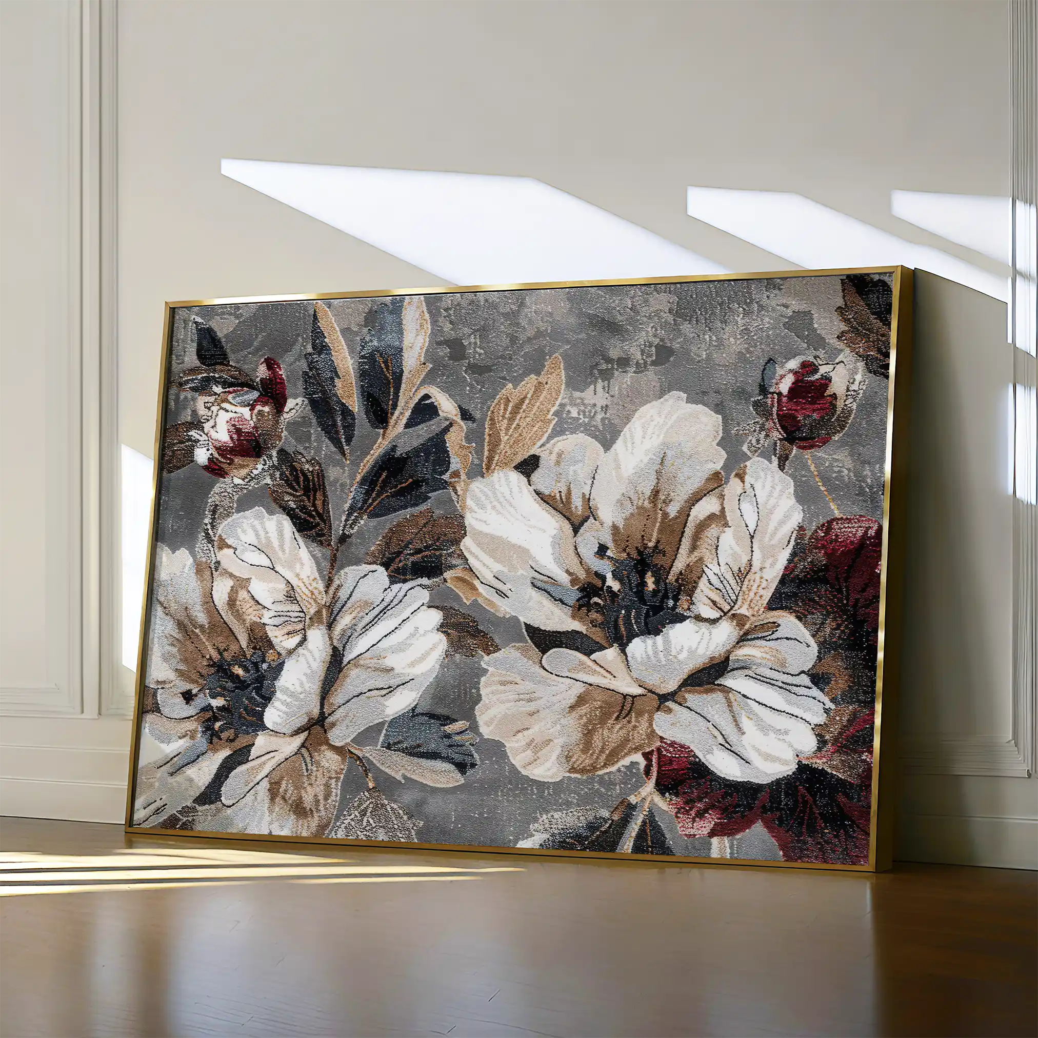 Floral 395 Canvas Art 60 x 40 cm / Black
