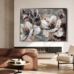 Floral 395 Canvas Art 60 x 40 cm / Black