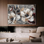 Floral 395 Canvas Art 60 x 40 cm / Black