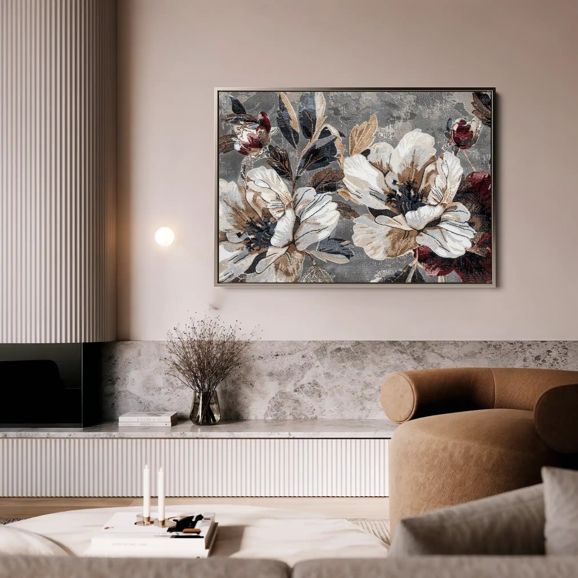 Floral 395 Canvas Art 60 x 40 cm / Black