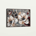 Floral 395 Canvas Art 60 x 40 cm / Black