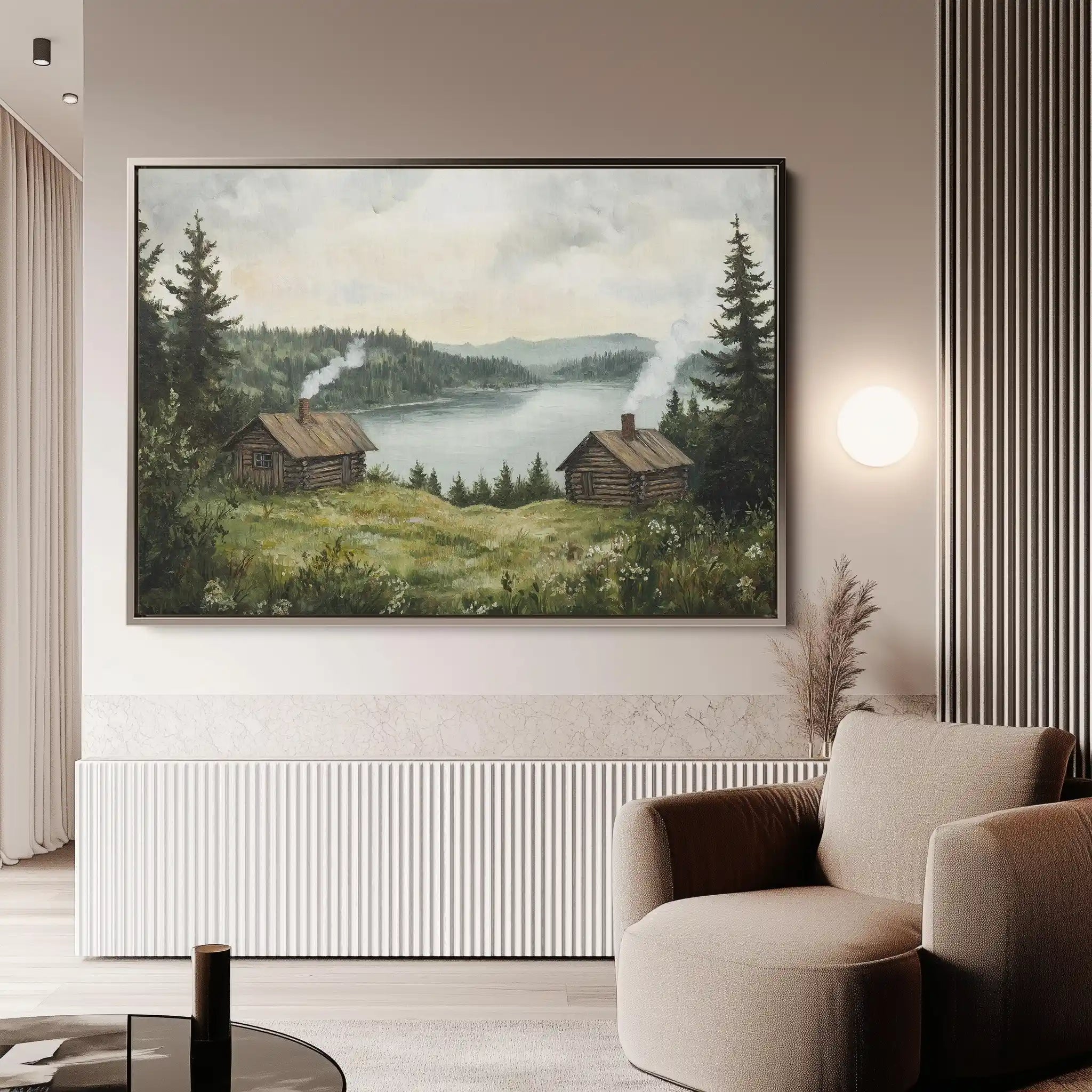 Landscape 395 Canvas Art 60 x 40 cm / Black