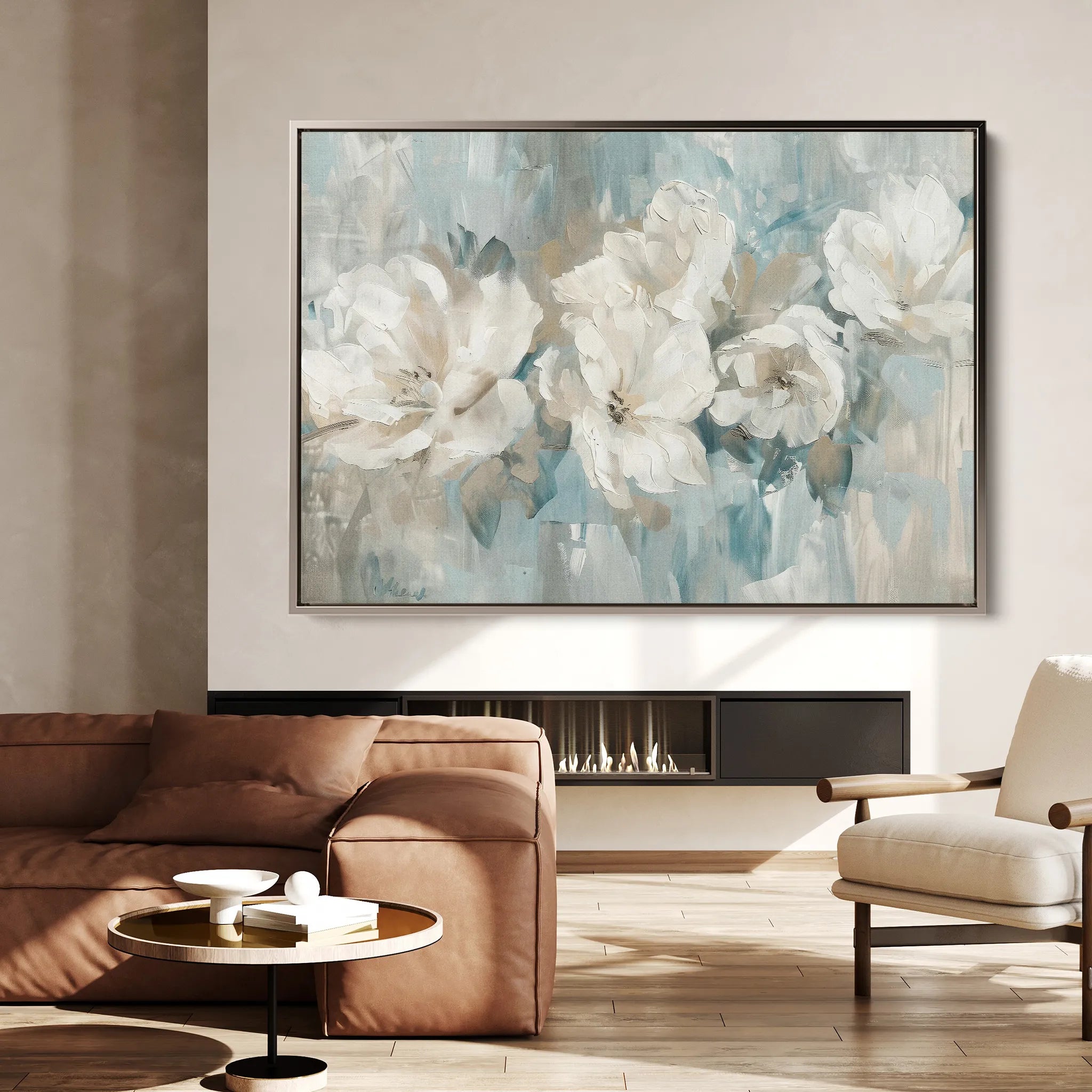 Floral 396 Canvas Art 18" x 24" / 45 x 60 cm / Black